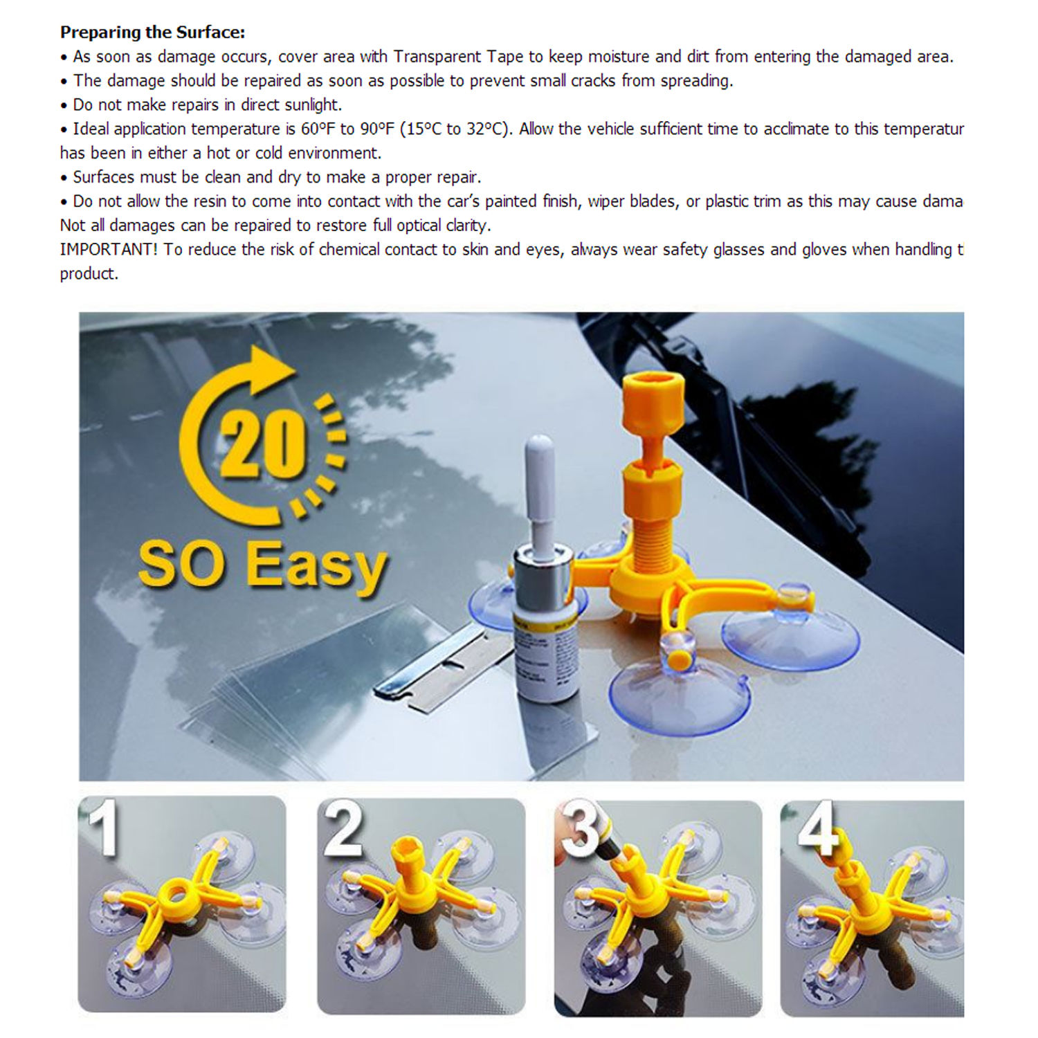 Premium Car Crack Windscreen Repair Kit DIY Chip Windshield Glass Wind