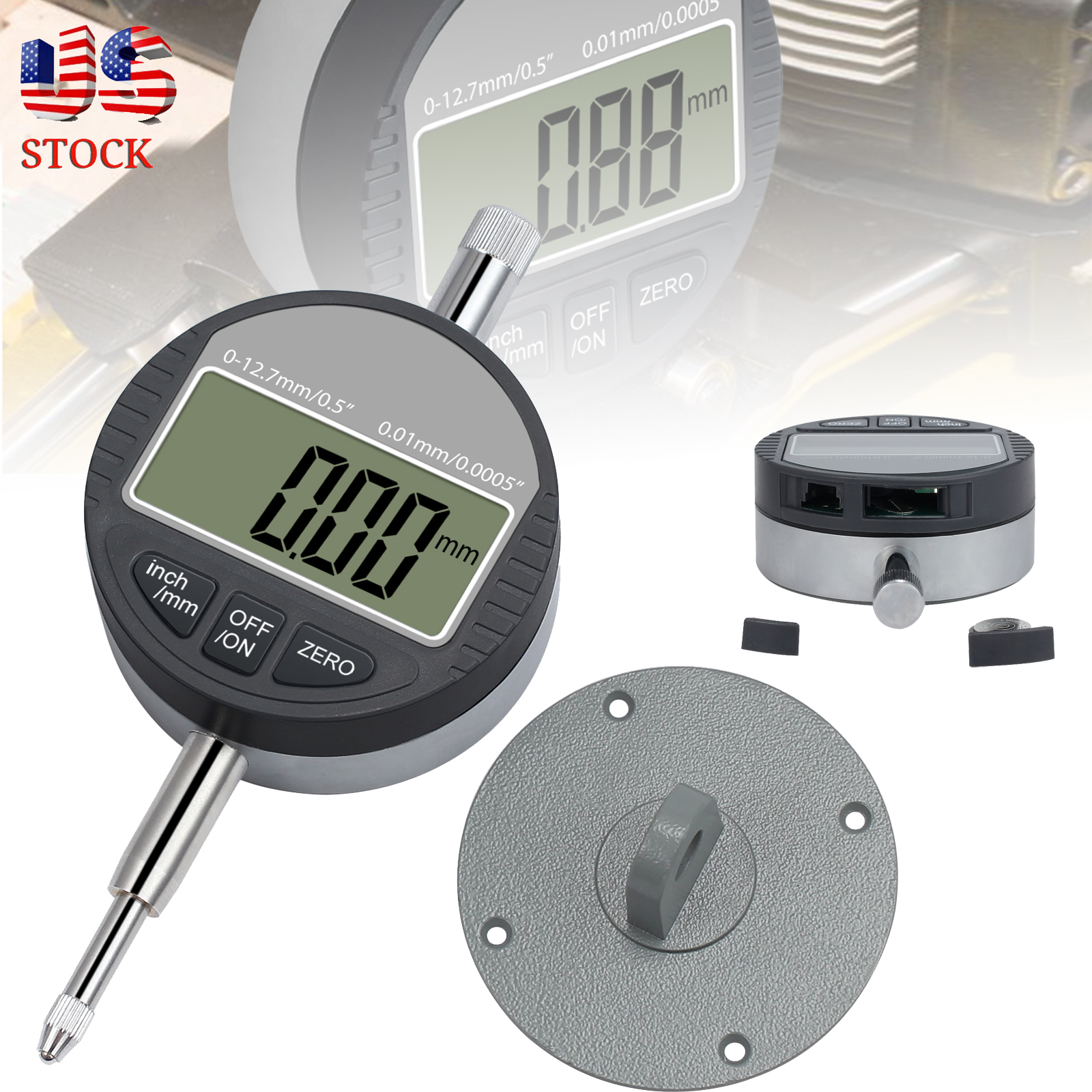 0-12.7mm//0.5/" 0.01mm Digital Probe Indicator Electronic Dial Test Gauge