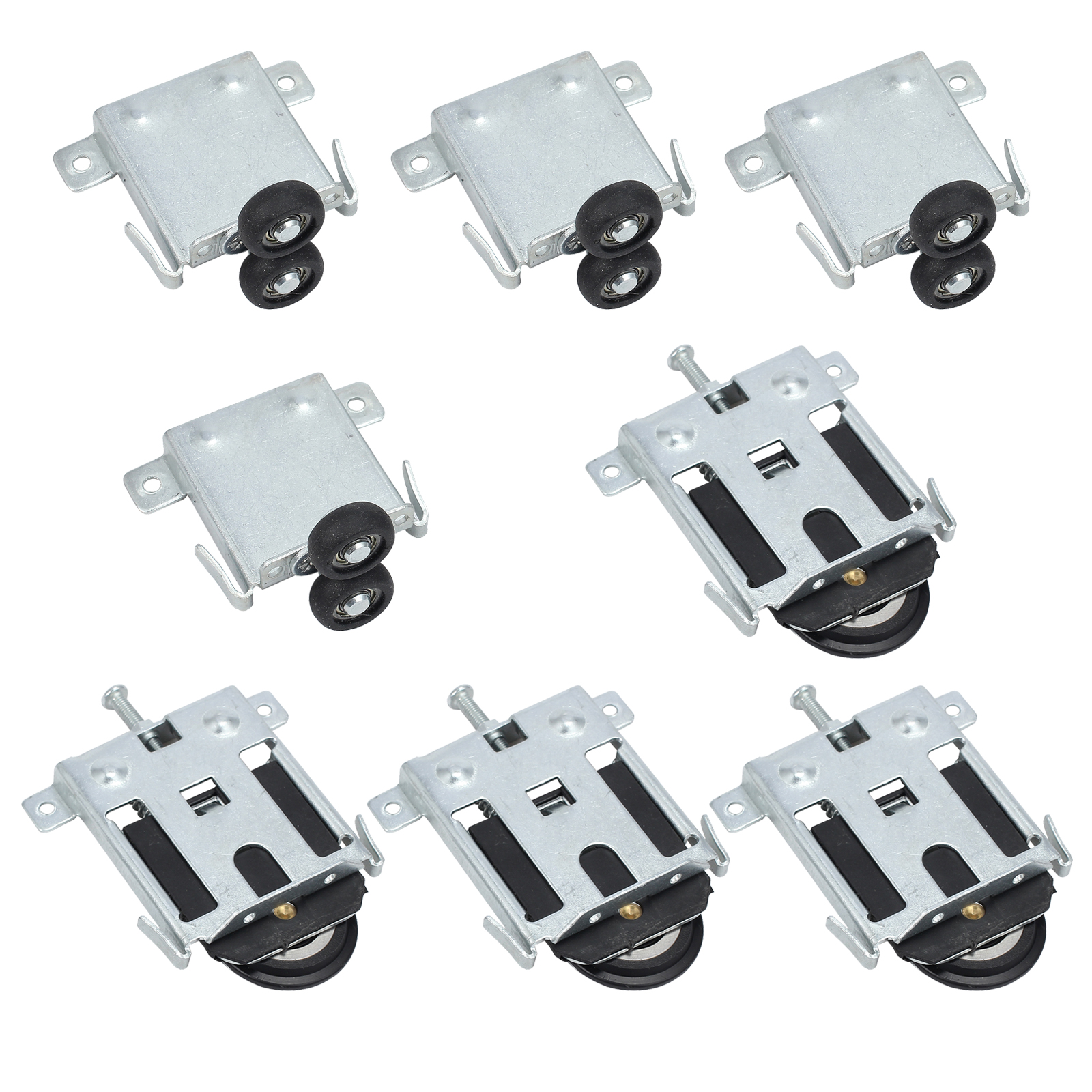 4x Schiebetürbeschlag Türrollen Schiebesicherheit Schrank Gleitrollen