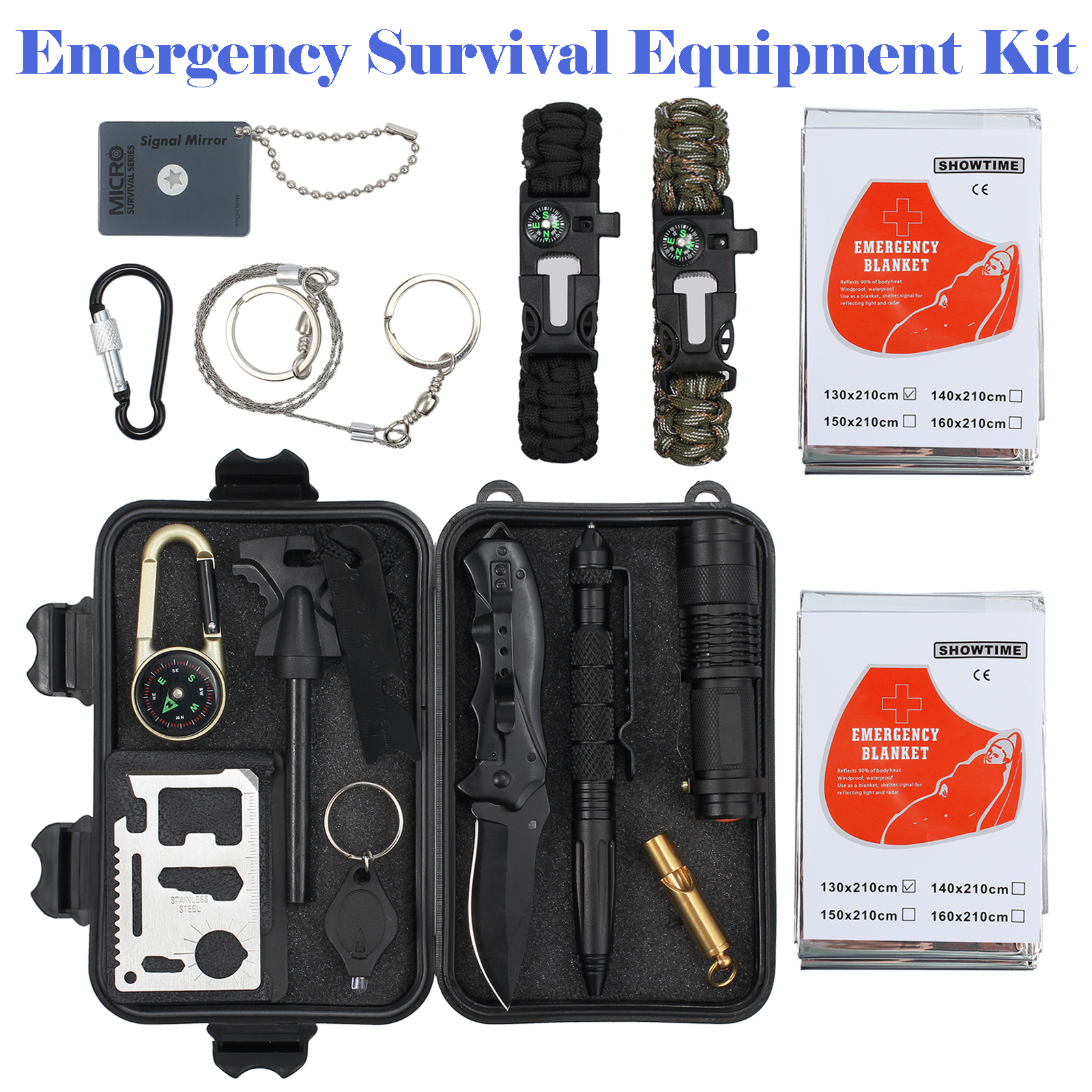Emergency Survival Equipment Kit Tactical Tool Set For Outdoor Sports Hiking NEW