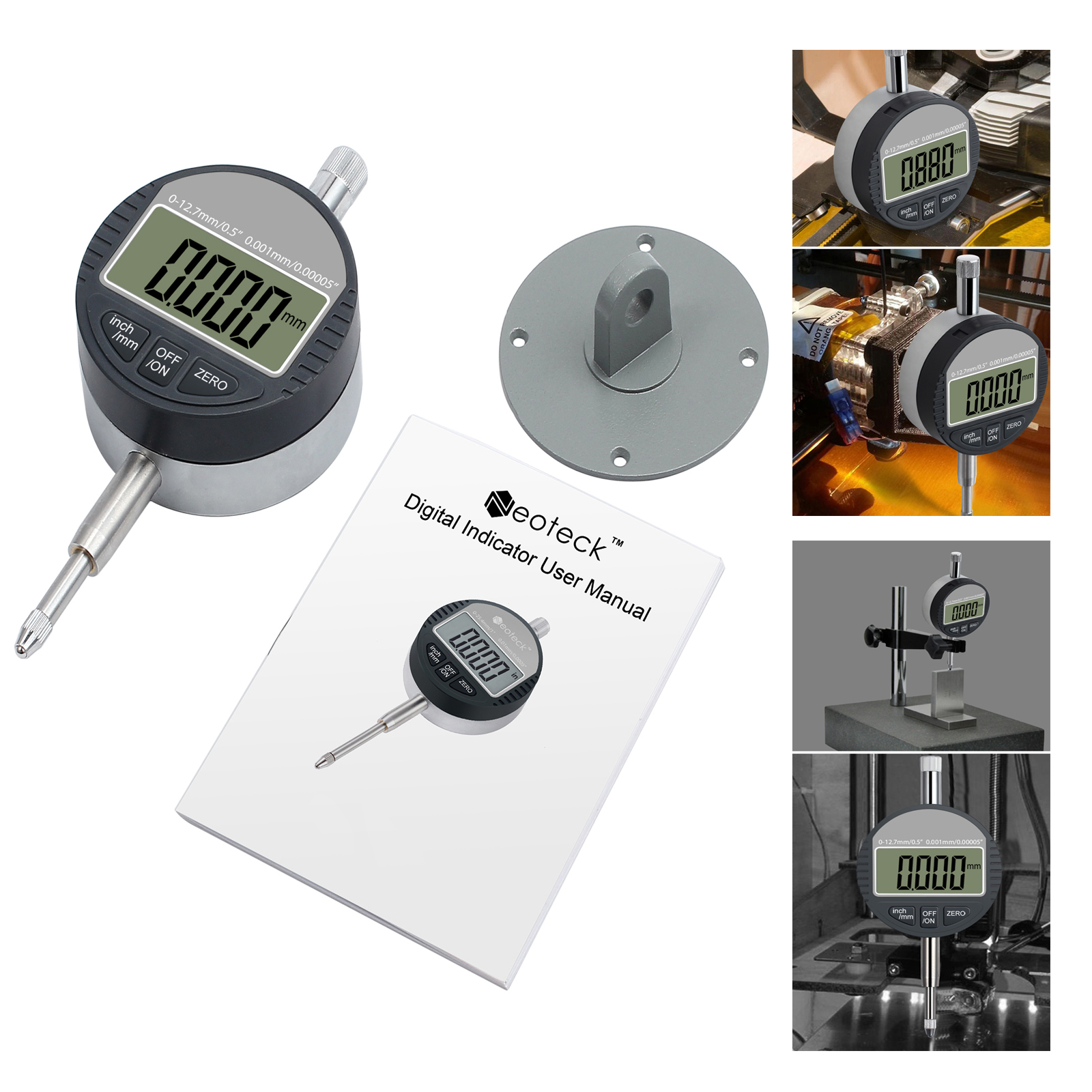 0.001mm//0.00005/'/' Digital dial indicator Probe Gauge Clock Range NEW