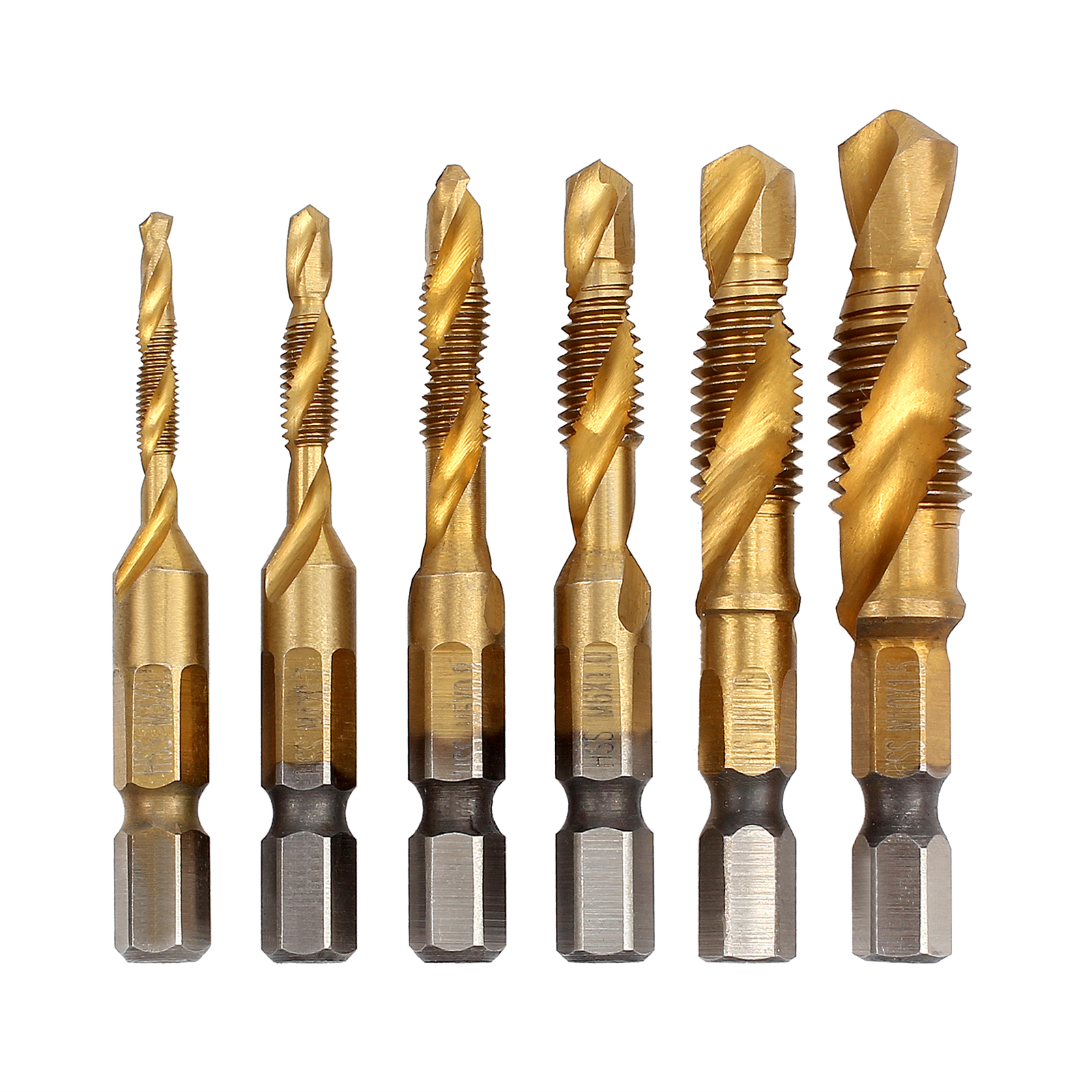 1/4'' Drill Tap Countersink Deburr Bit Screw Countersink HSS Hex 6pcs ...