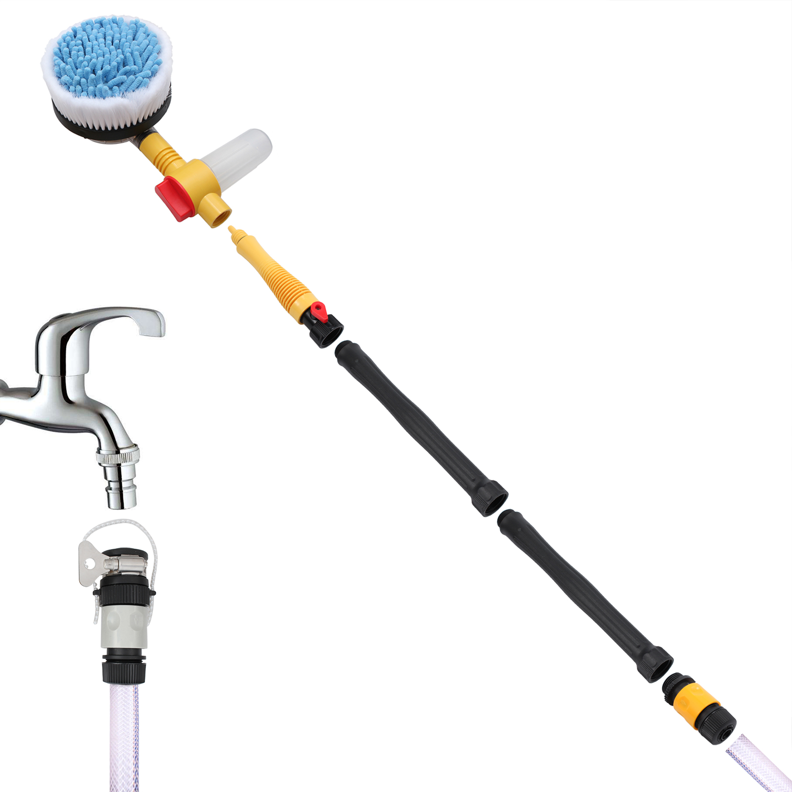 Vehicle Car Rotating Pole Wash Washing Cleaning Brush Sponge Cleaner