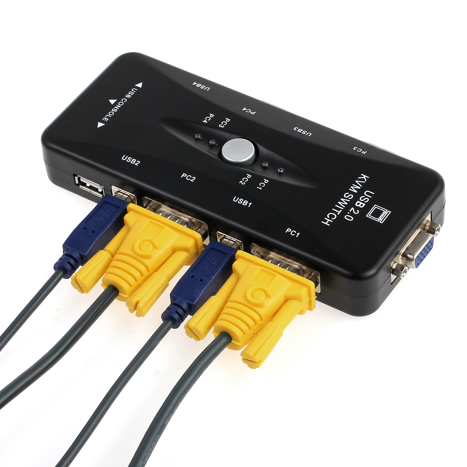 4 Port USB2.0 KVM Switch Box Monitor VGA 4 Karat SVGA Kabel Für PC Maus