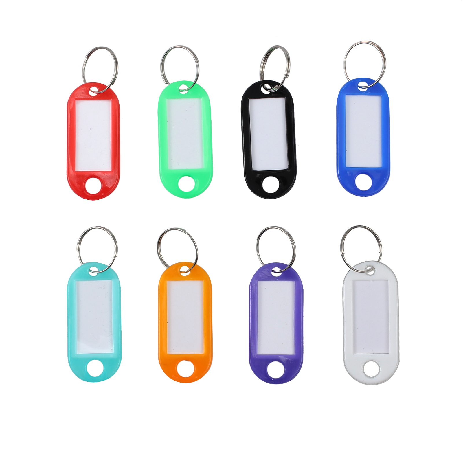 200X Plastic Key Assorted Tags Rings ID Luggage Label Name Car Key ring ...