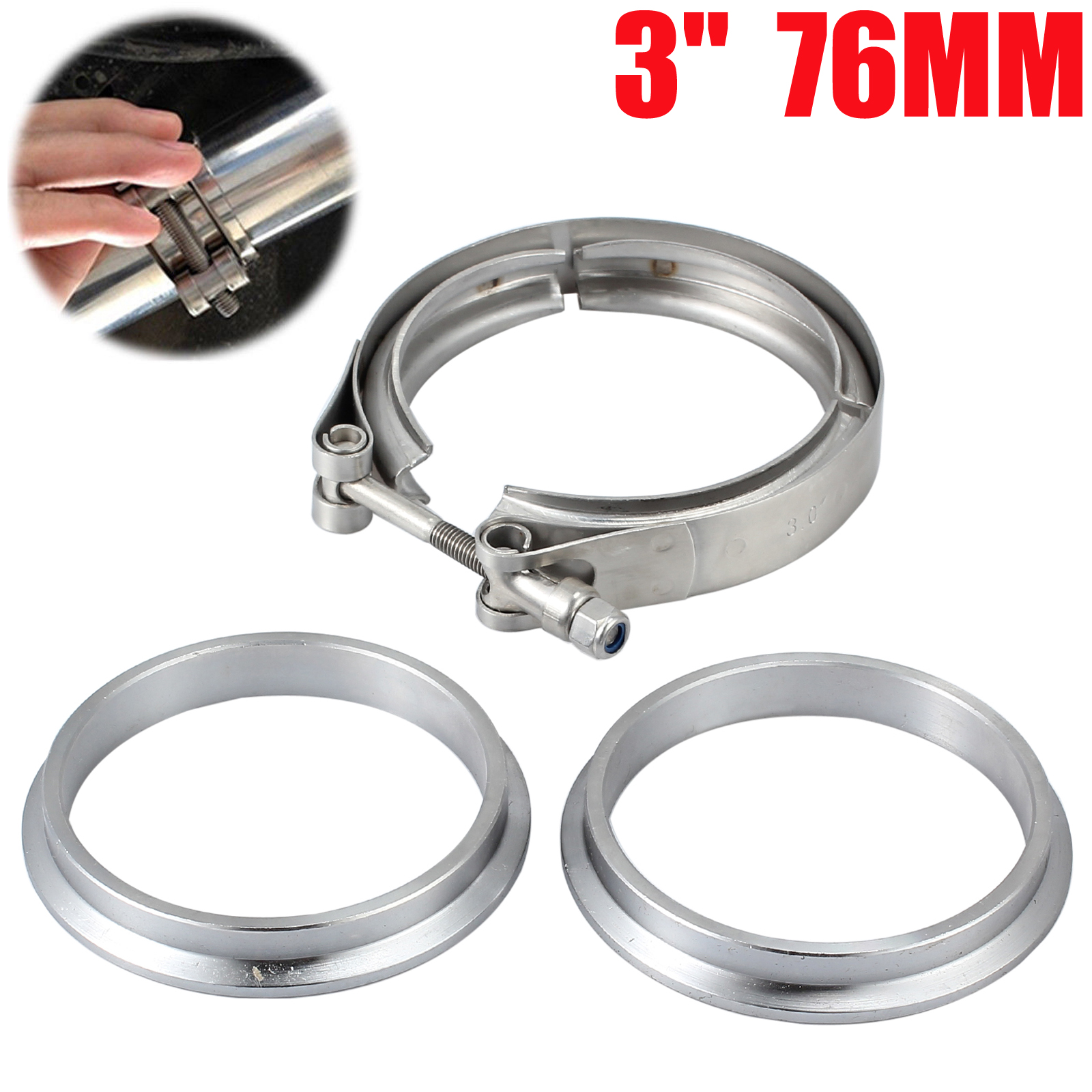 OBX Universal Mild Steel 4/" INCH V-Band Clamp /& Flange