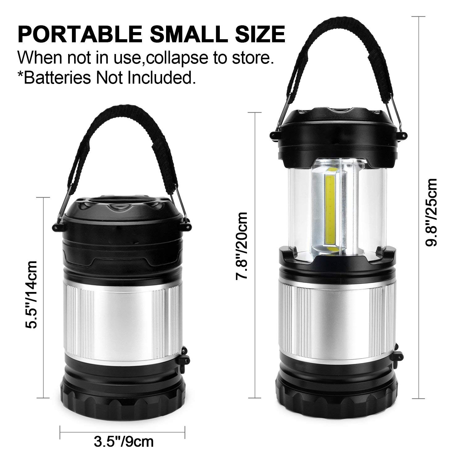 2 IN 1 LED COB Lantern Outdoor Camping Tent Lantern Light Hiking ...