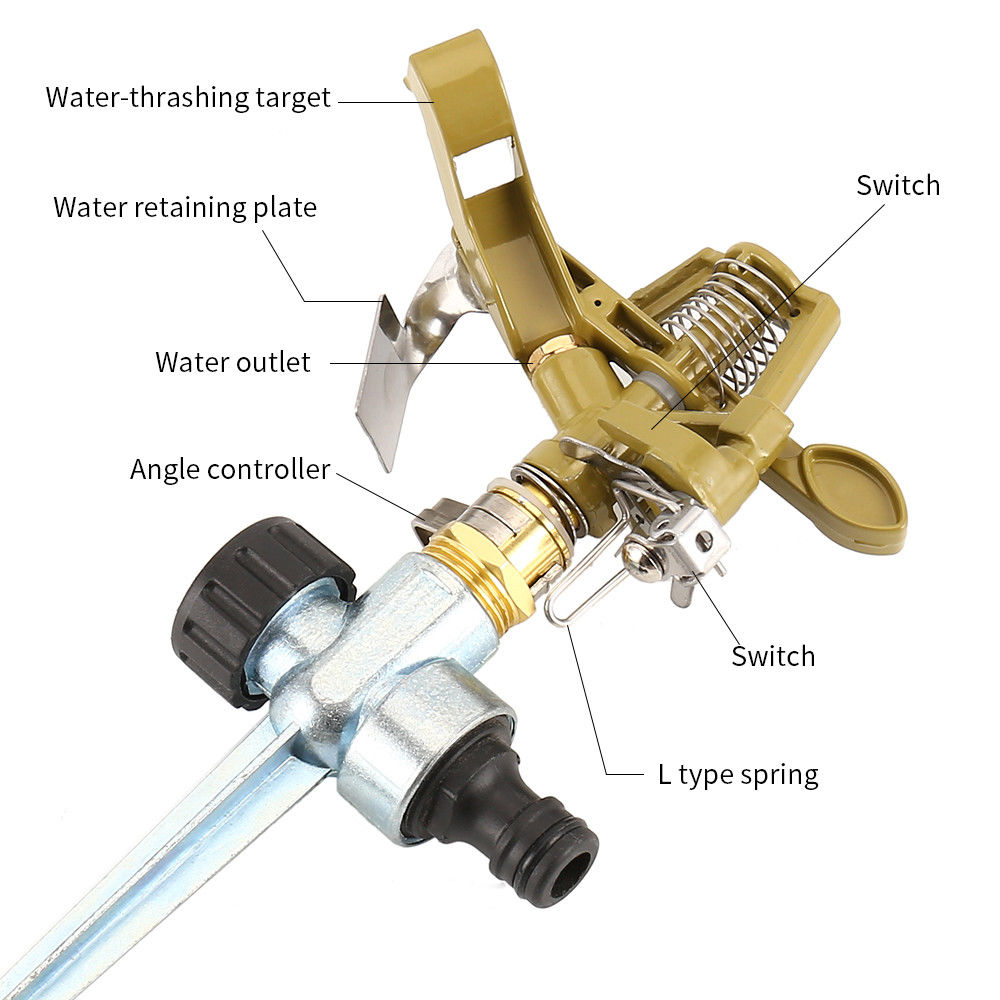 Kreisregner Rasensprenger 450M² Metal Impulsregner Rasen Sprenger