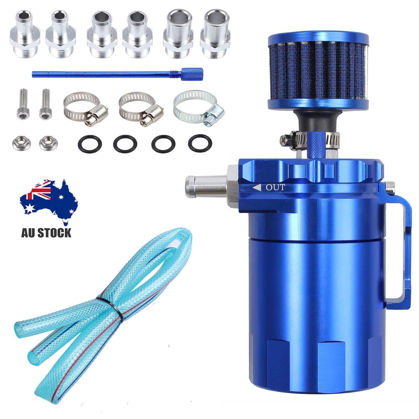 0.3L Baffled Breather Petrol Diesel Turbo Tank Oil Catch Can Kit