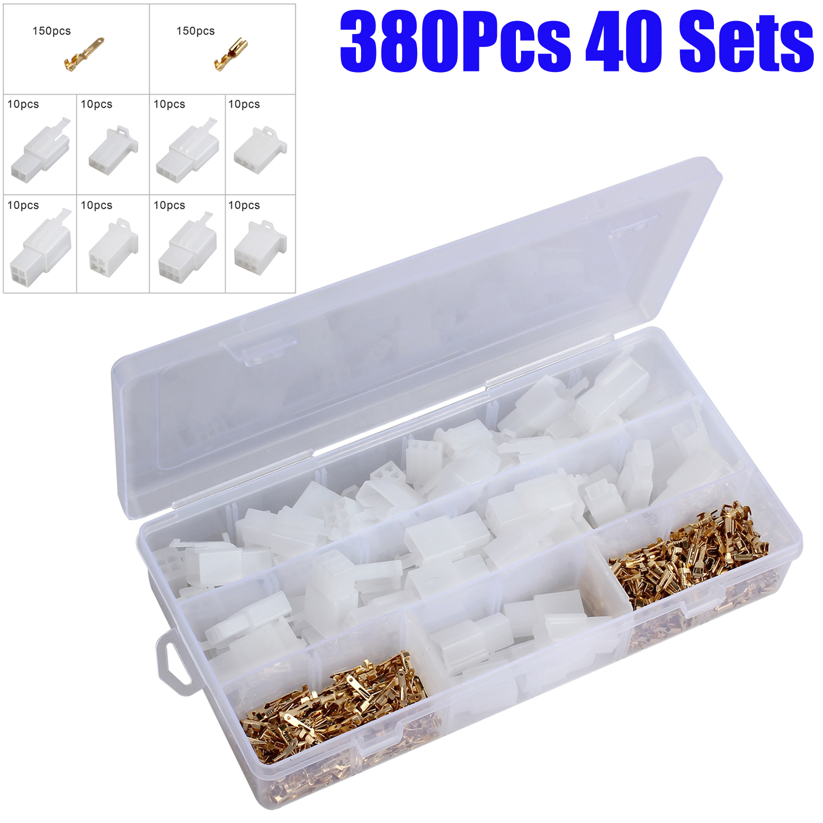 380Pcs Auto Electrical 2.8mm 2 3 4 6 Pin Wire Connector Terminal For Car Motor