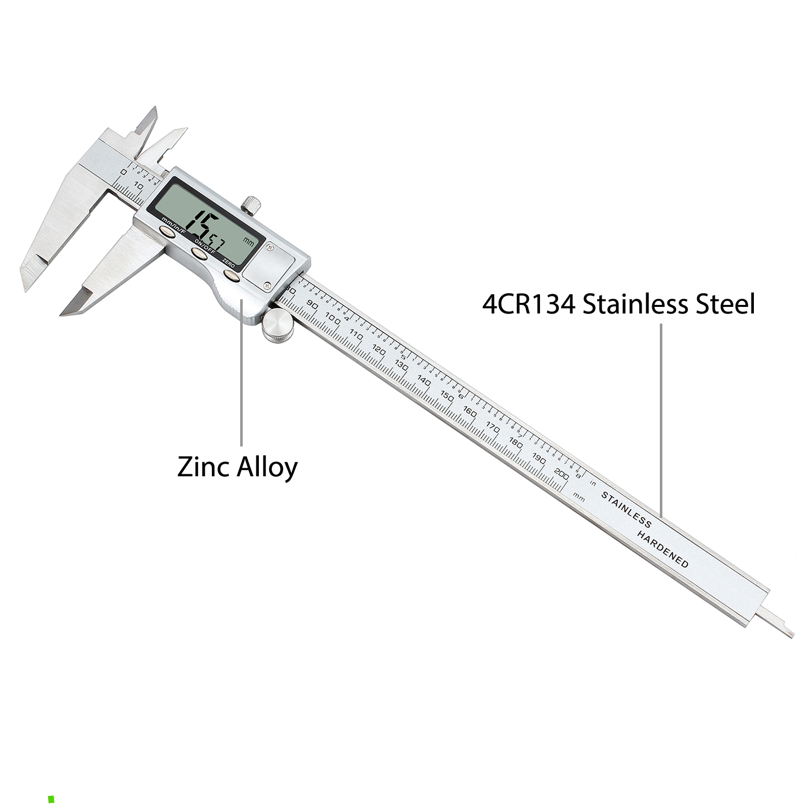200mm//8/" Digital Vernier Caliper Gauge Stainless Steel Electronic Micrometer