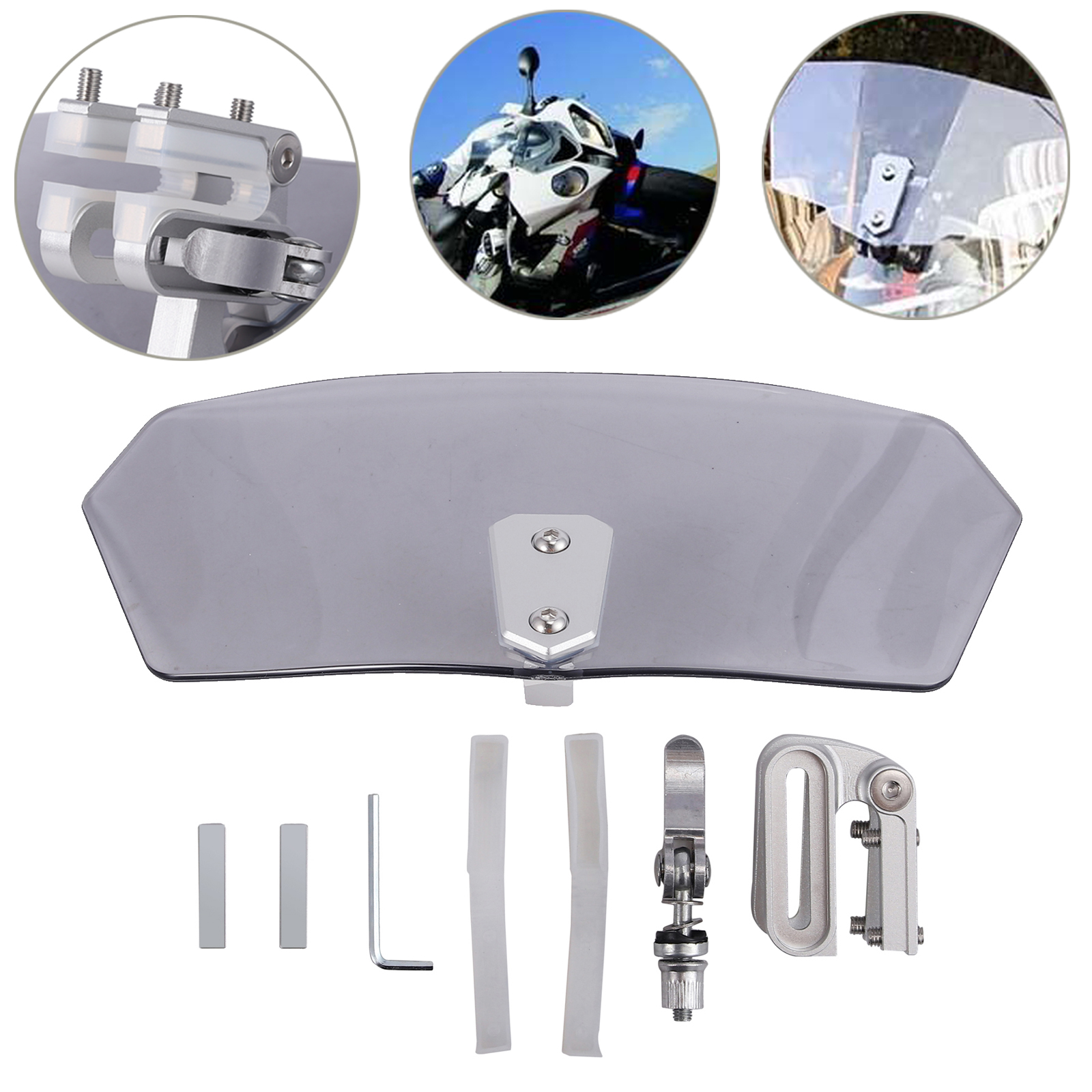 Adjustable Clip On Windshield Extension Spoiler Wind Deflector For