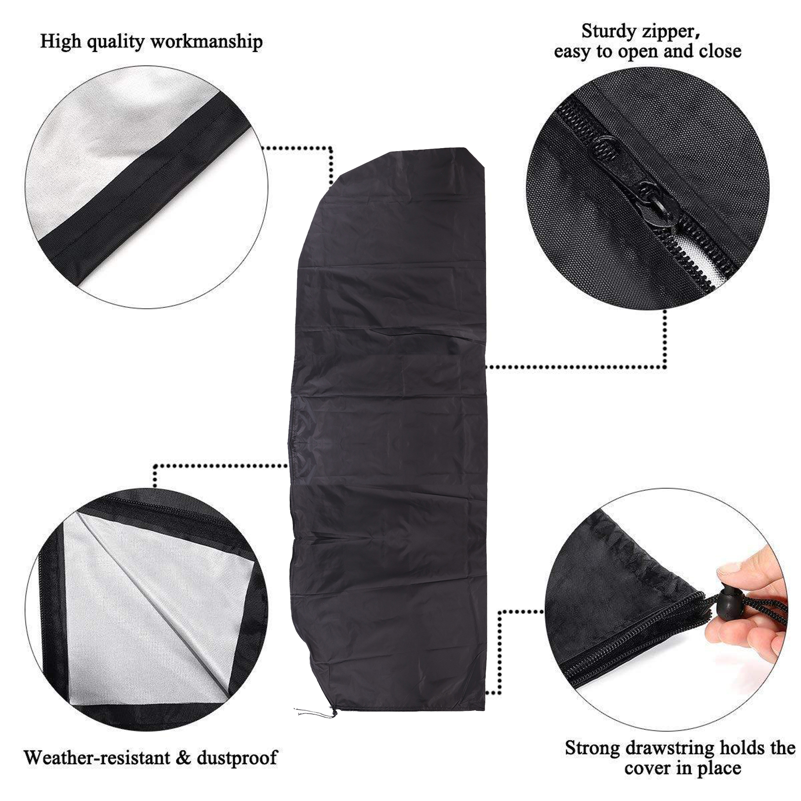 265CM Outdoor aterproof UV-resistant 210D Patio Umbrella Zipper Cover ...