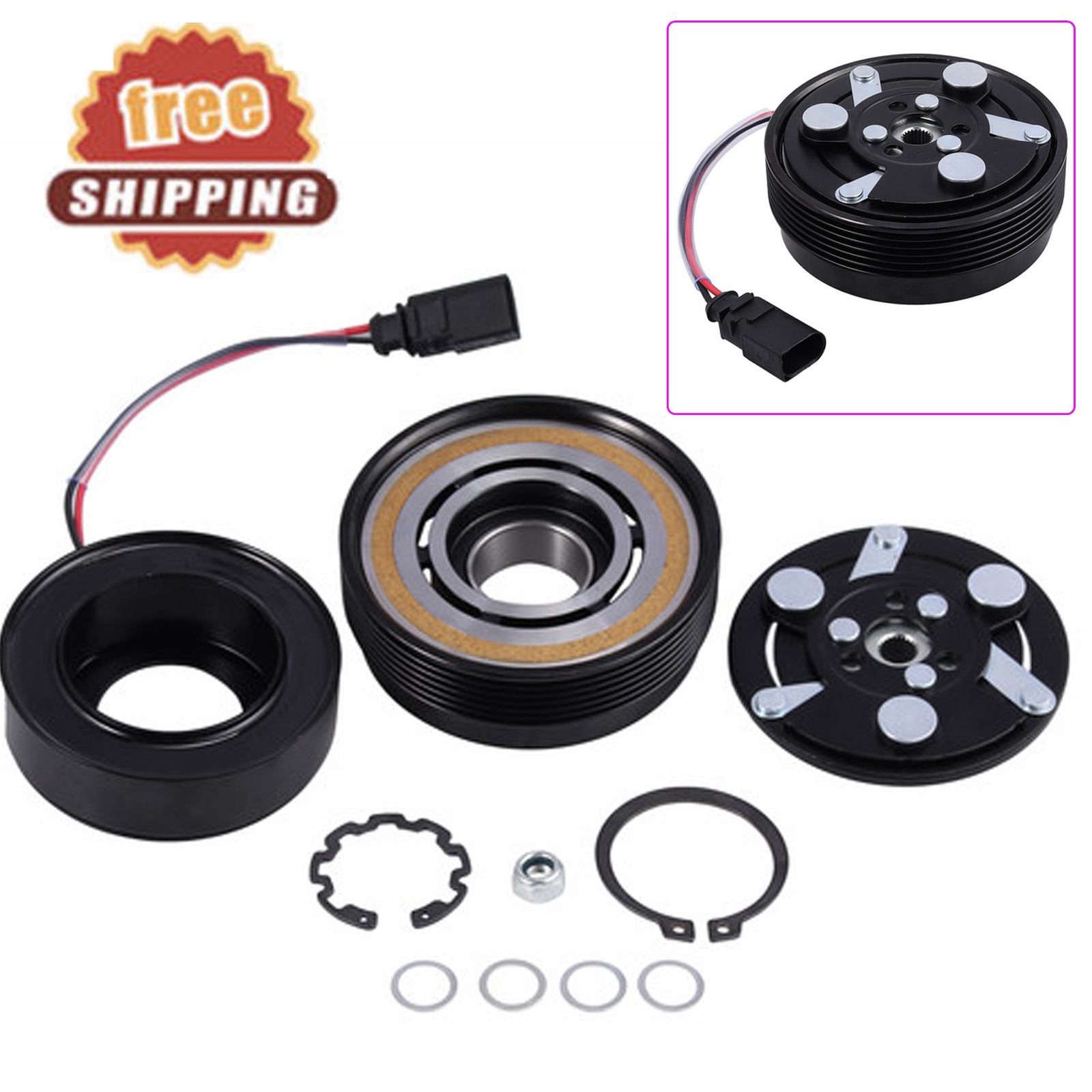 AC Compressor Clutch Assembly for VW Beetle 1998 1999 2000 2001 2002