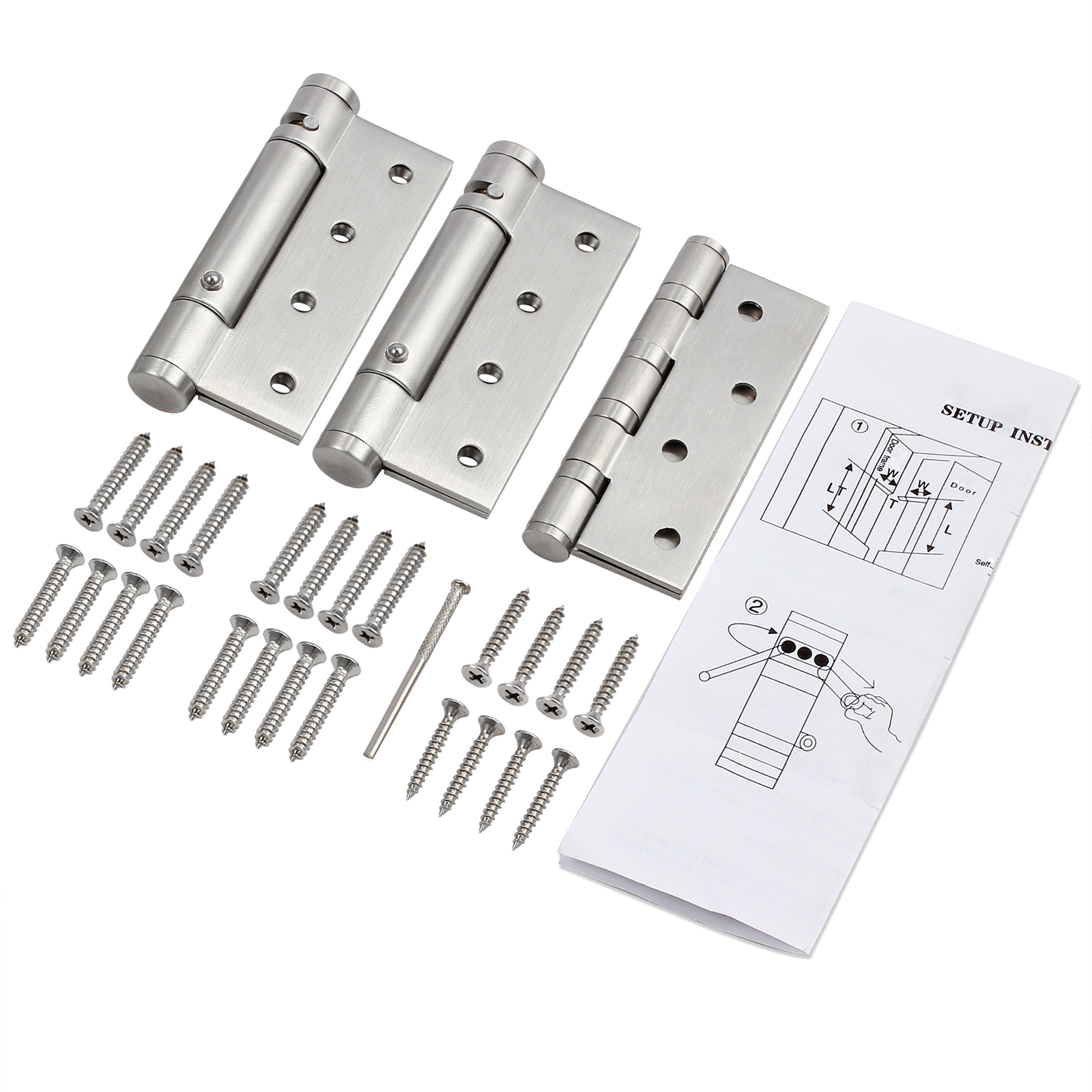 3X 4"DOOR HINGES FIRE RATED CHROME Self Closing Single Action