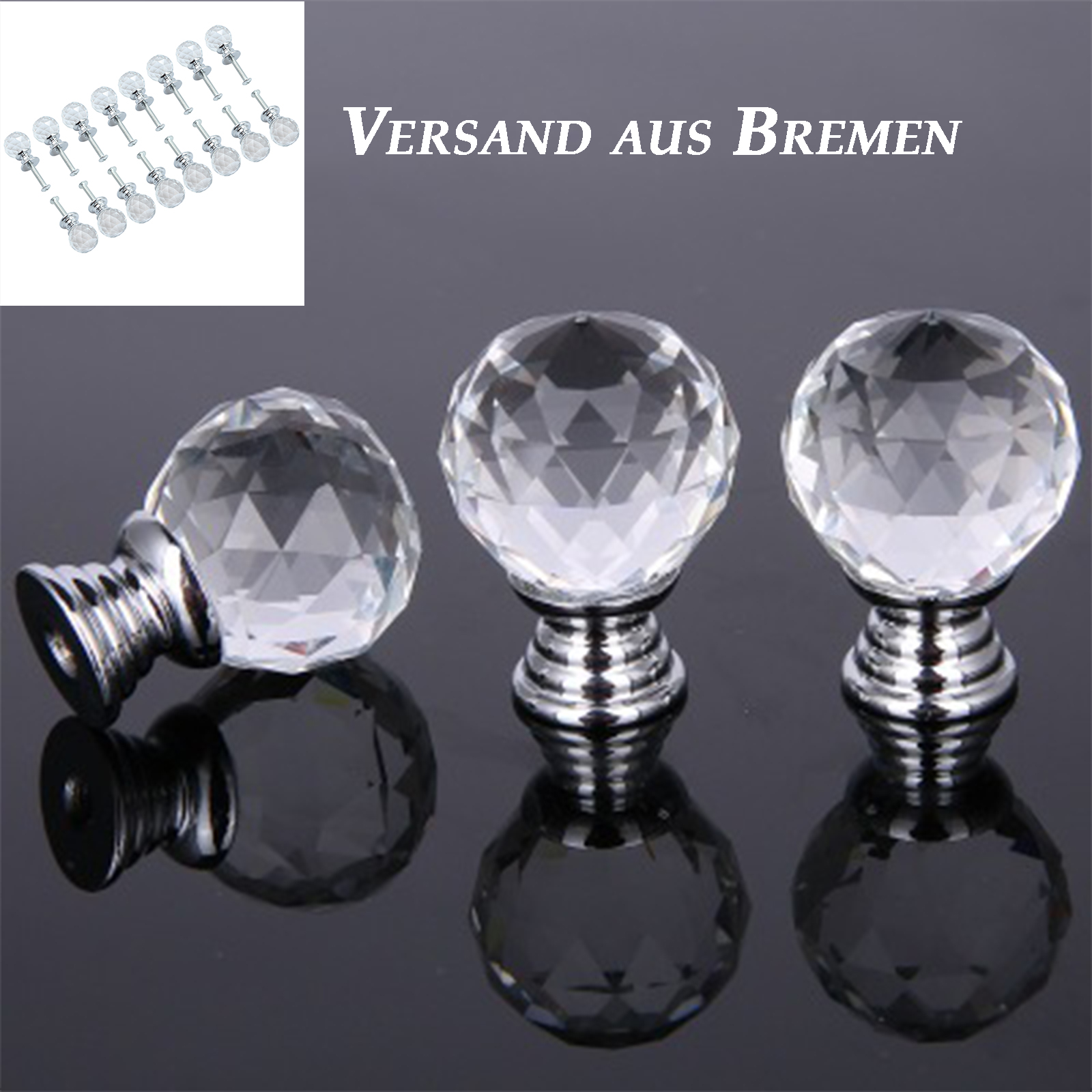 Zubehor 4pcs Diamant Glas Tur Knopfe Mobelgriffe
