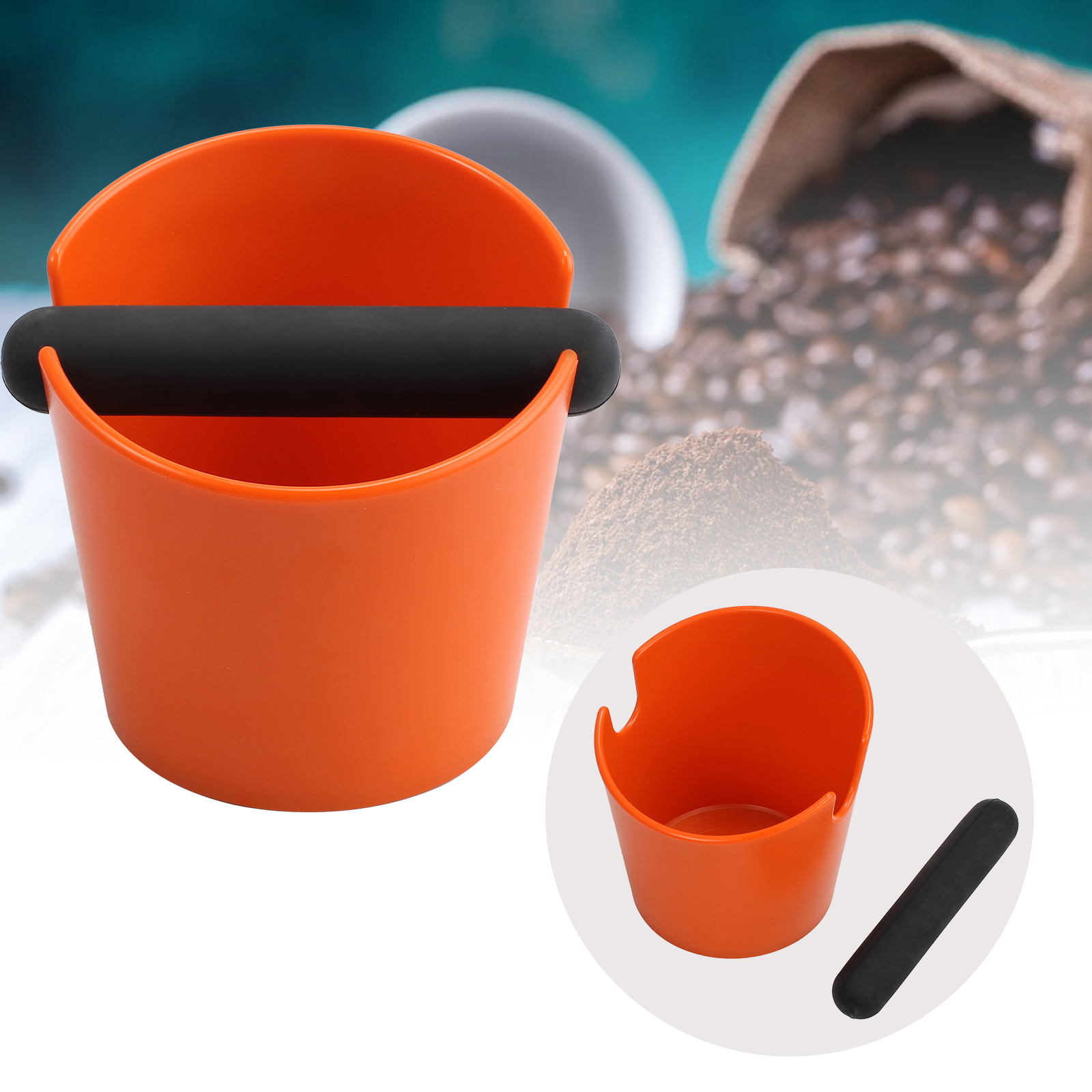 Coffee Knock Box Grinds Waste Bin Container Holder Tamper Espresso