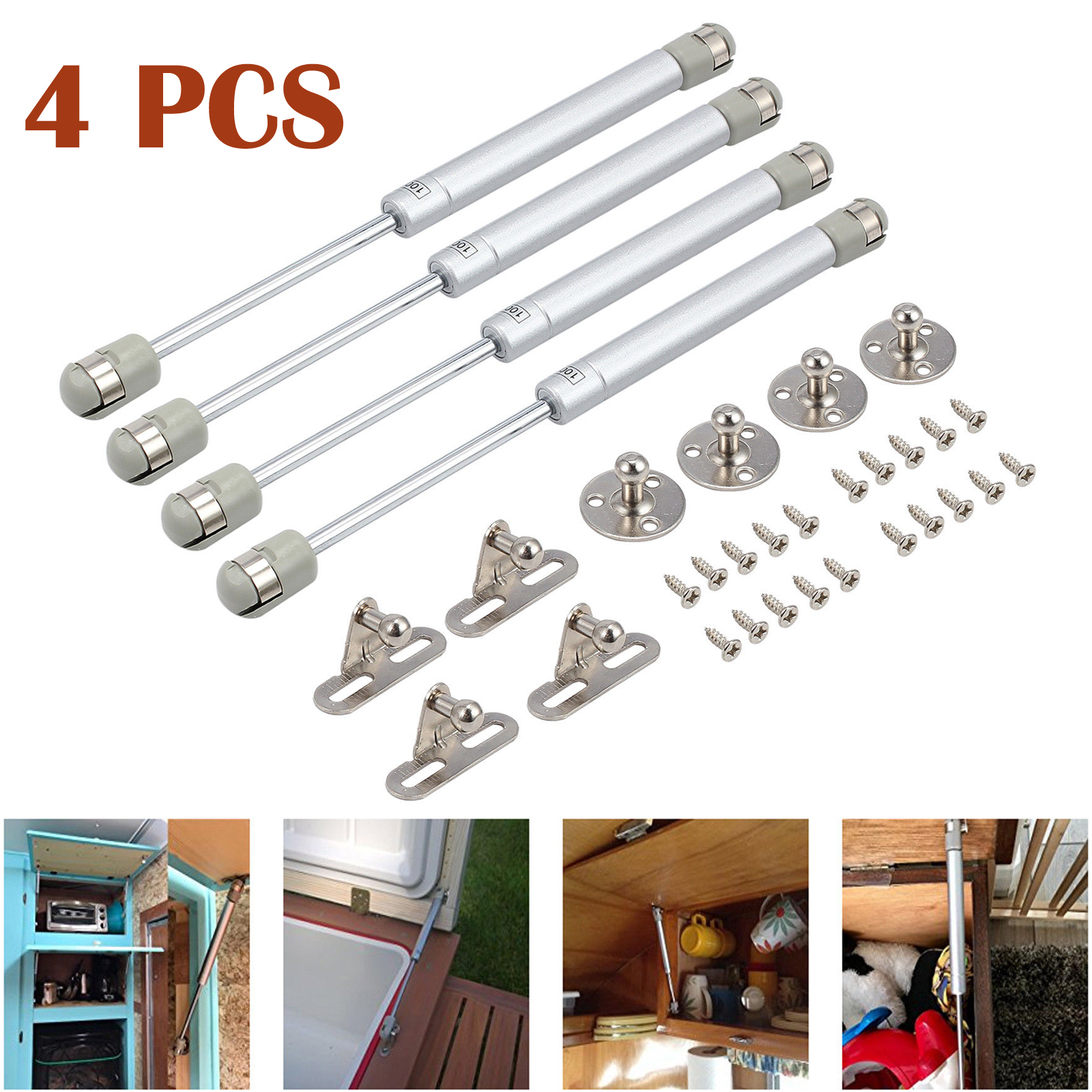 4x Kitchen Cupboard Cabinet Hinges Gas Strut Support Close Door