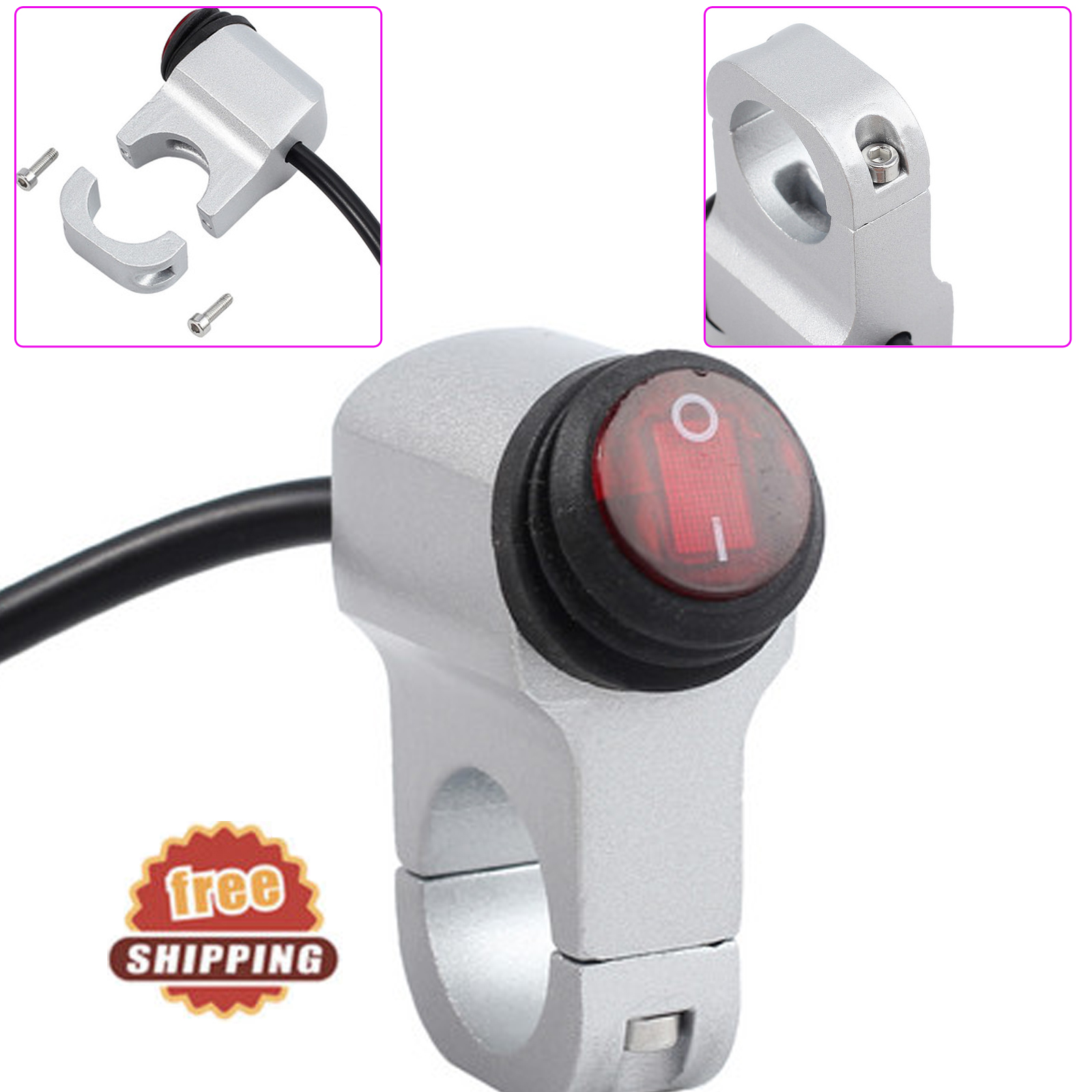 6EC9 Motorcycle Switch Fog Spot Light Lights Handlebar Switch ON//OFF Motorbike