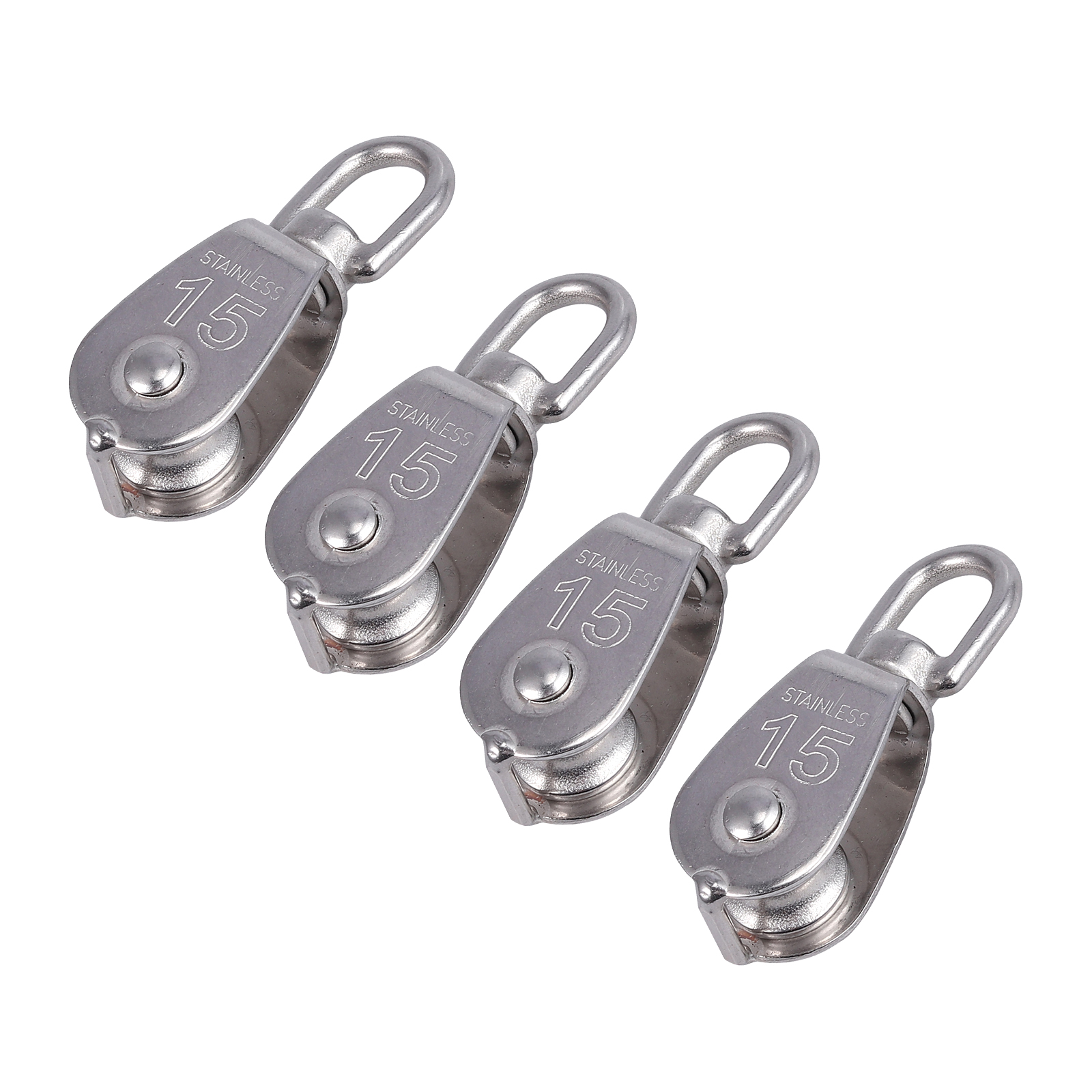 4x Einzelrad Blockrolle Haltbar Edelstahl Umlenkrolle Blockseilrolle Flaschenzug