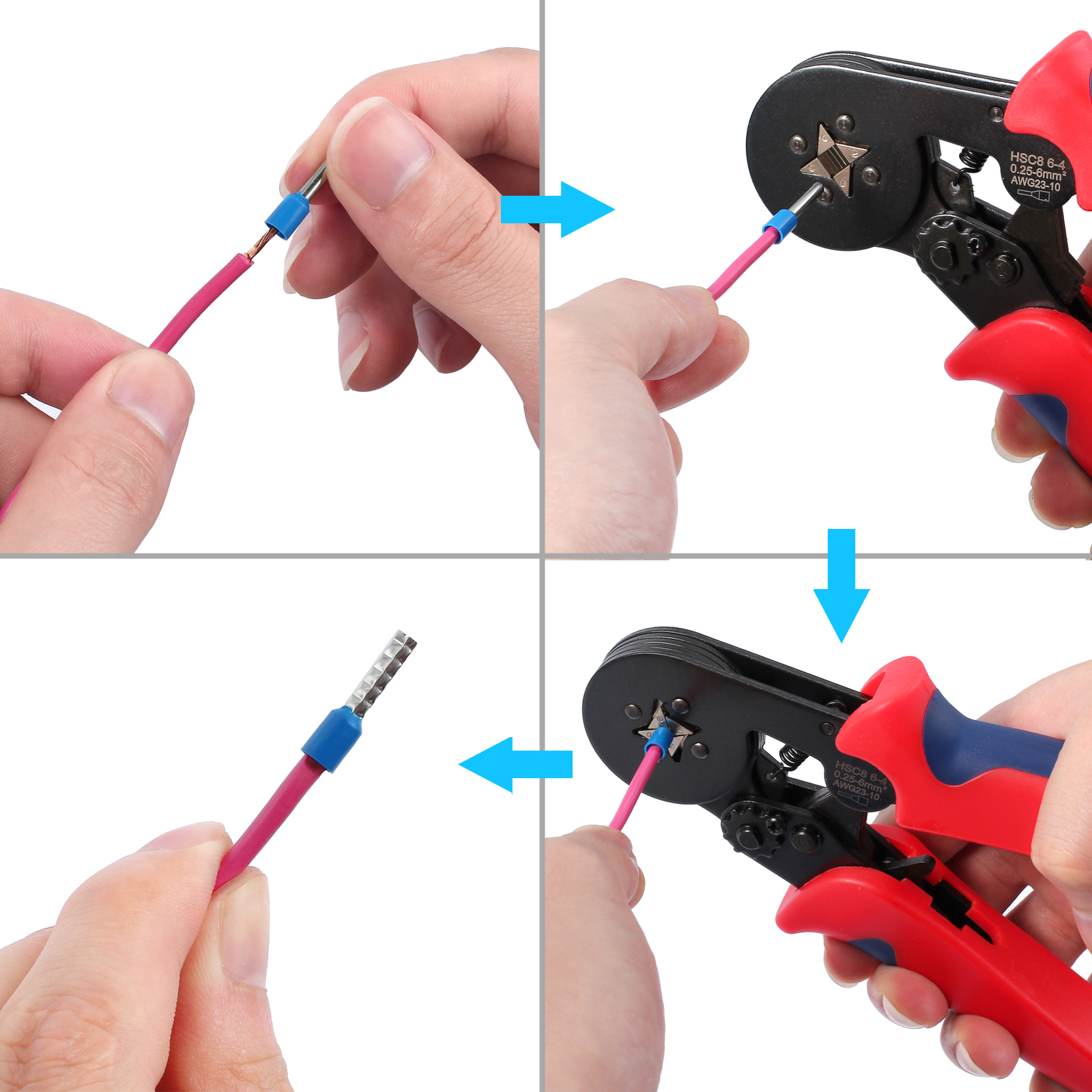 Crimping Tool Crimper Plier with 1200pcs Wire Ferrule Terminals Kit 0.