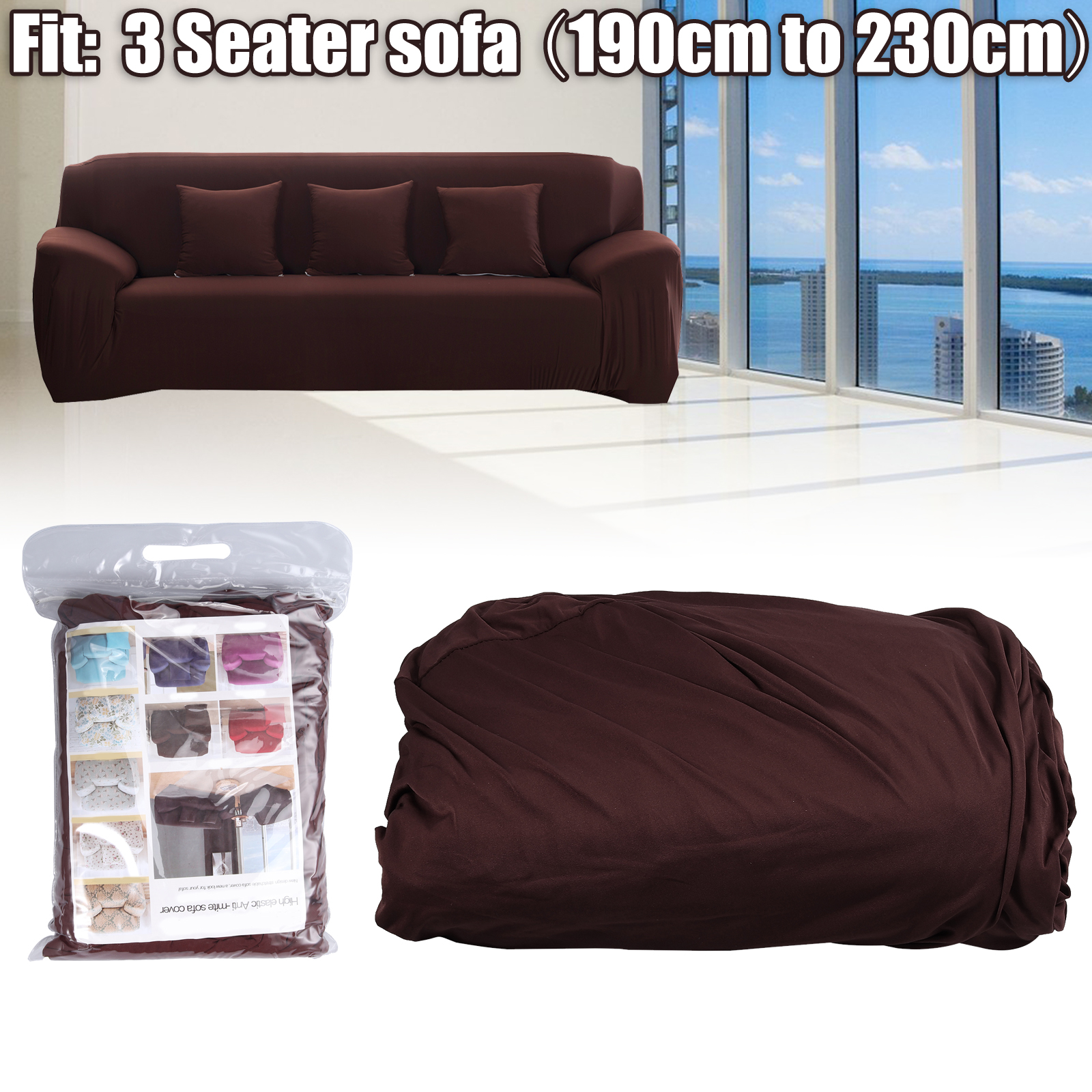 Details About Stretch Couch Sofa Lounge Covers Coffee Ecliner 3 Seater Removable Chair Cover