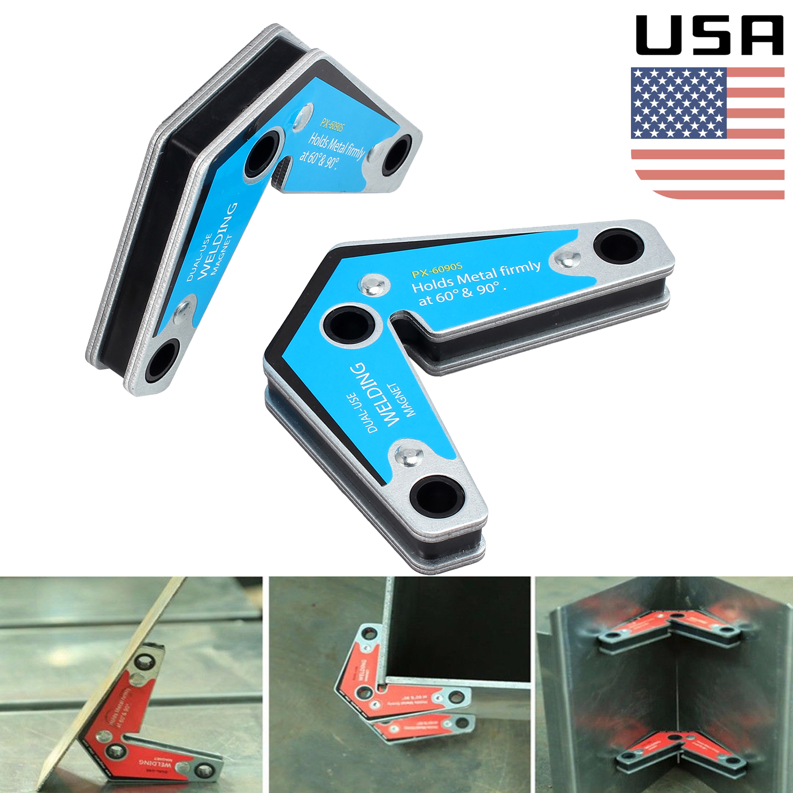 High Quality Strong Welding 60° /& 90° Magnet Corner Magnetic Holder NEW US
