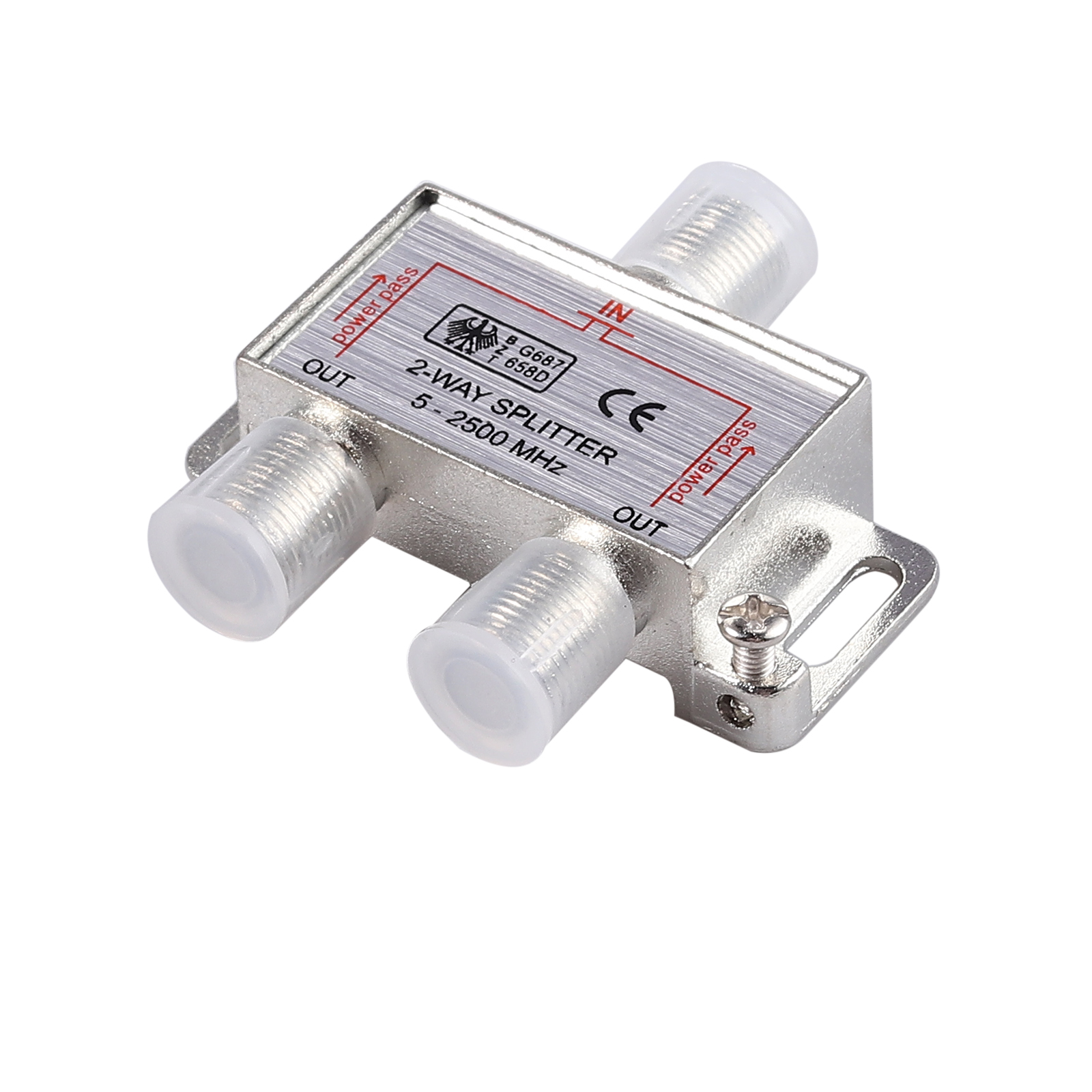 FType TV Antenna Aerial 2 Way Splitter 52500MHz Power Pass Foxtel