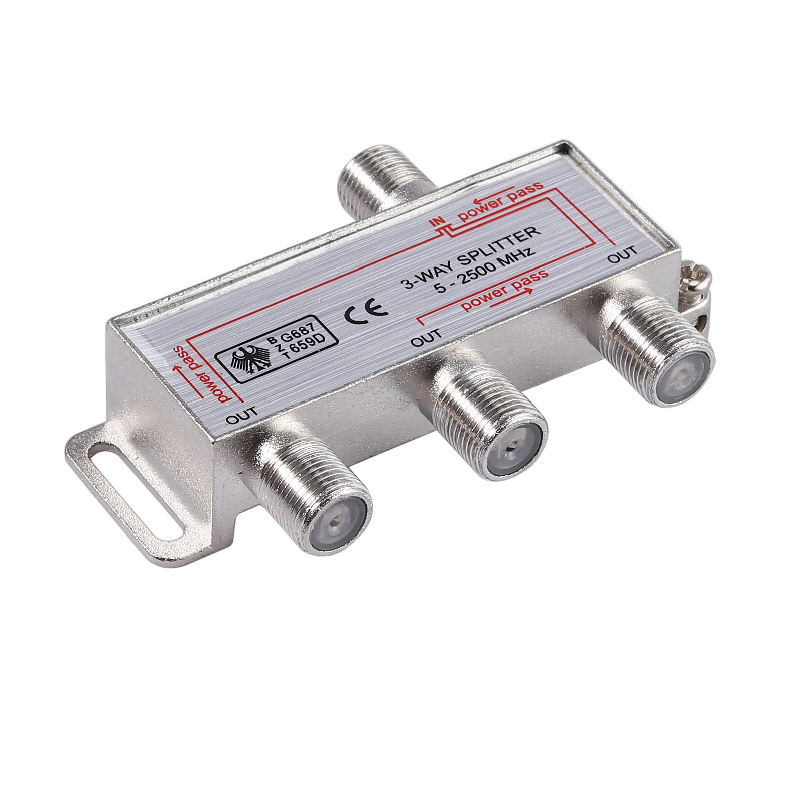 3 Way Coax 52500MHz Cable Splitter MoCA sky box 1.5M 3 Way Coax 52500MHz Cable Splitter MoCA sky box 1.5M