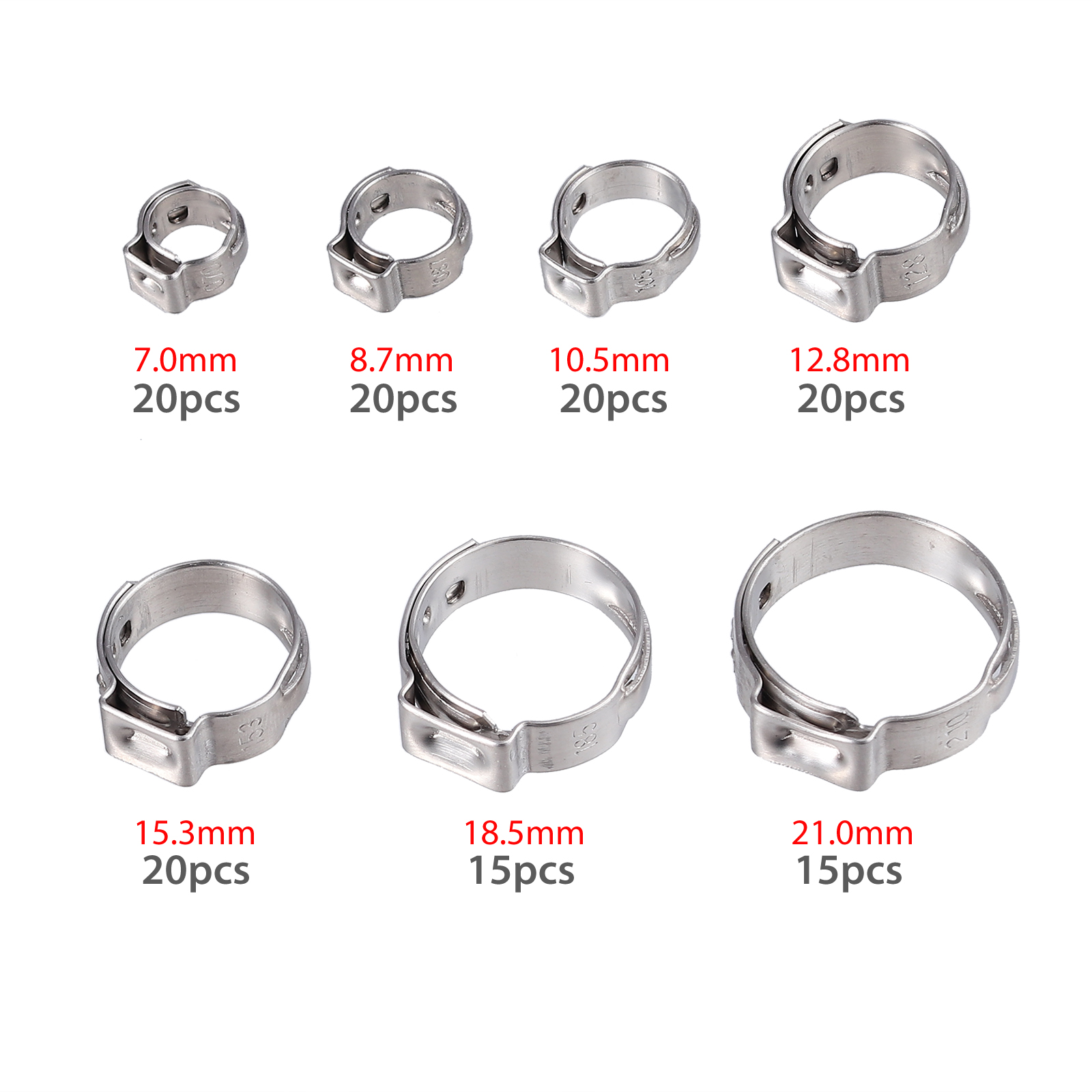 130PCS Single Ear Hose Clamps /Ear Crimping Tool Kit With 304 Stainless steel eBay