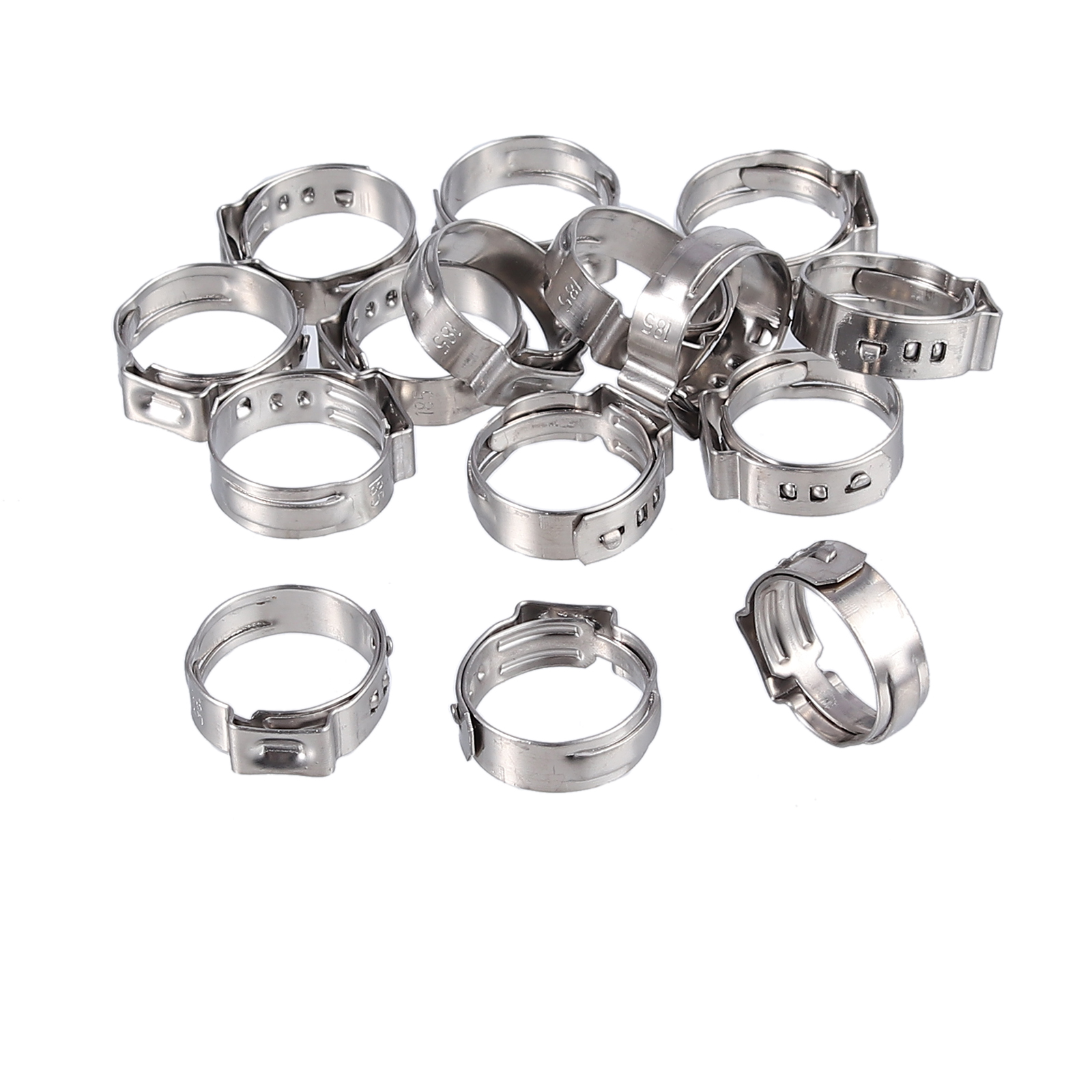 130X 721mm Single Ear O Clips Stepless Hose Clamps Assortment Cinch