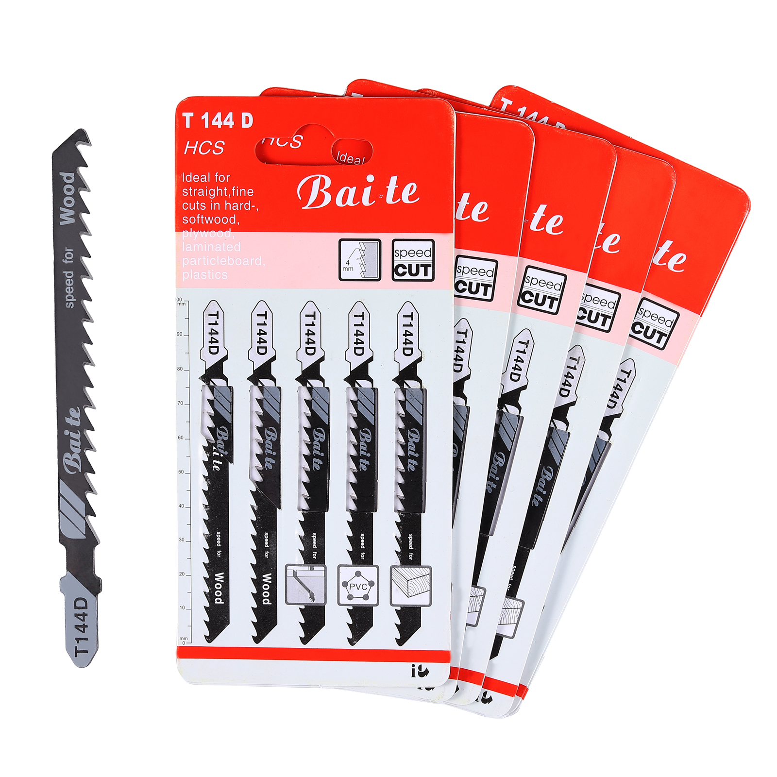 NEW 25PCS T144D Tshank Jig Saw Blades Set Wood High Carbon Steel Blade