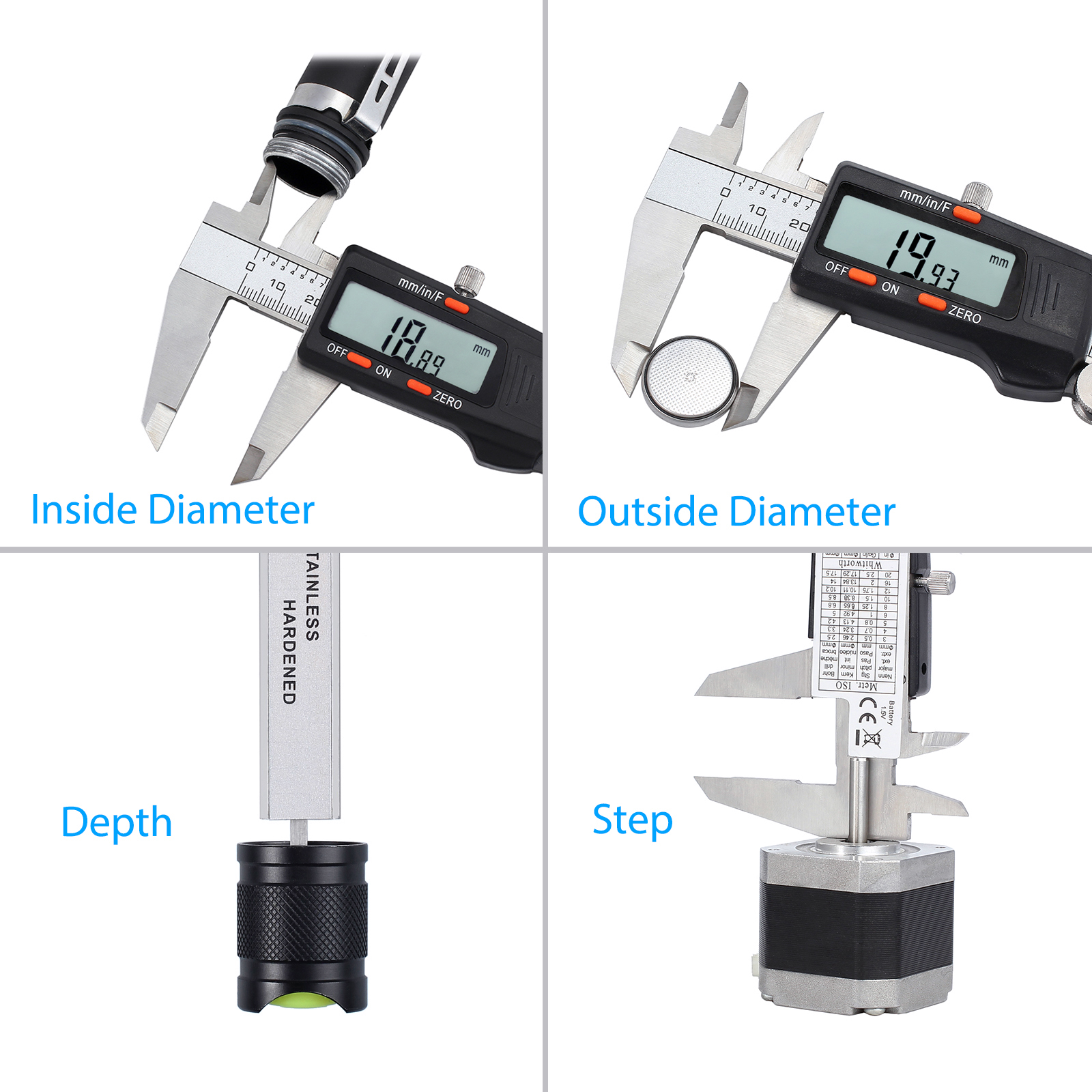 Digital Vernier Caliper 200mm/ 8'' Stainless Steel Caliper Fractions