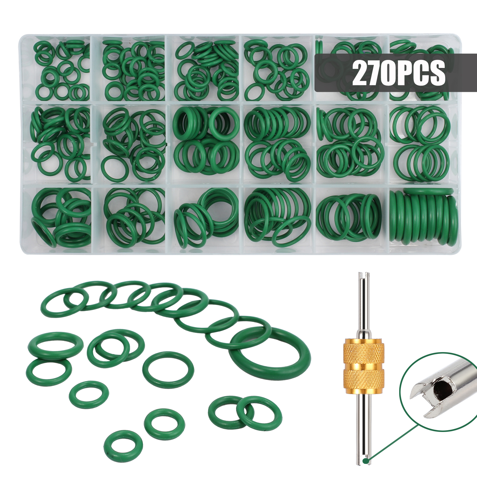 270PCS O Ring Assortment Kit 18 Sizes A/C System Air Conditioning HNBR