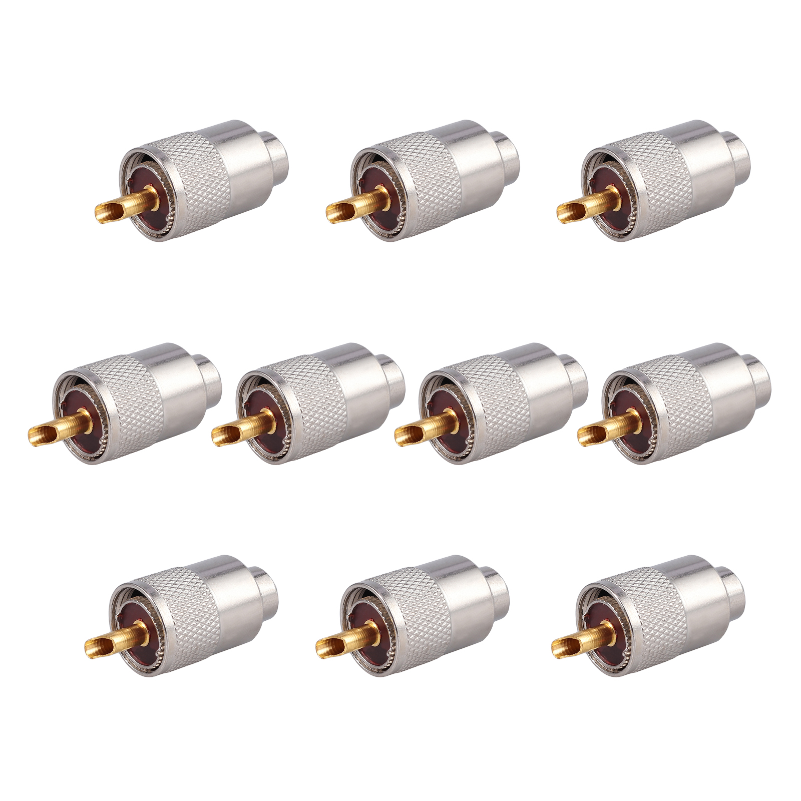10Pcs PL259 Solder Connector Plug With Reducer for RG8X Coaxial Coax Cable STOCK