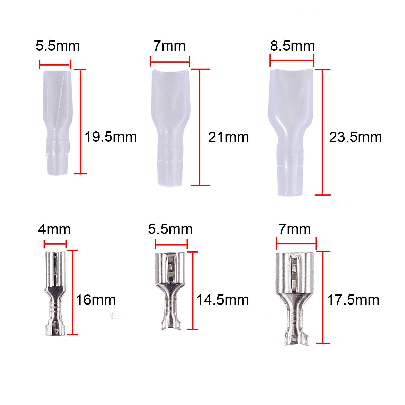 120Pcs Wire Female Spade Terminals Insulating Sleeve Connectors Set 2