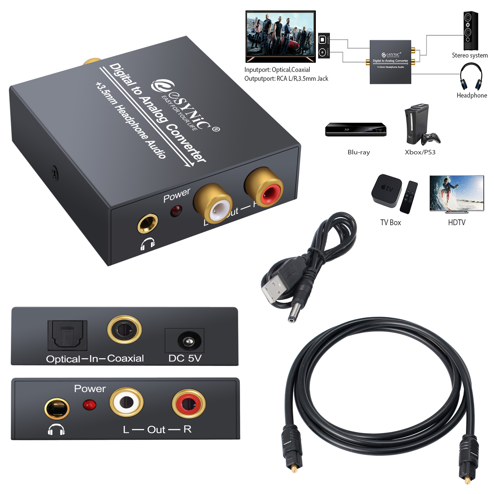 digital coaxial to digital optical converter