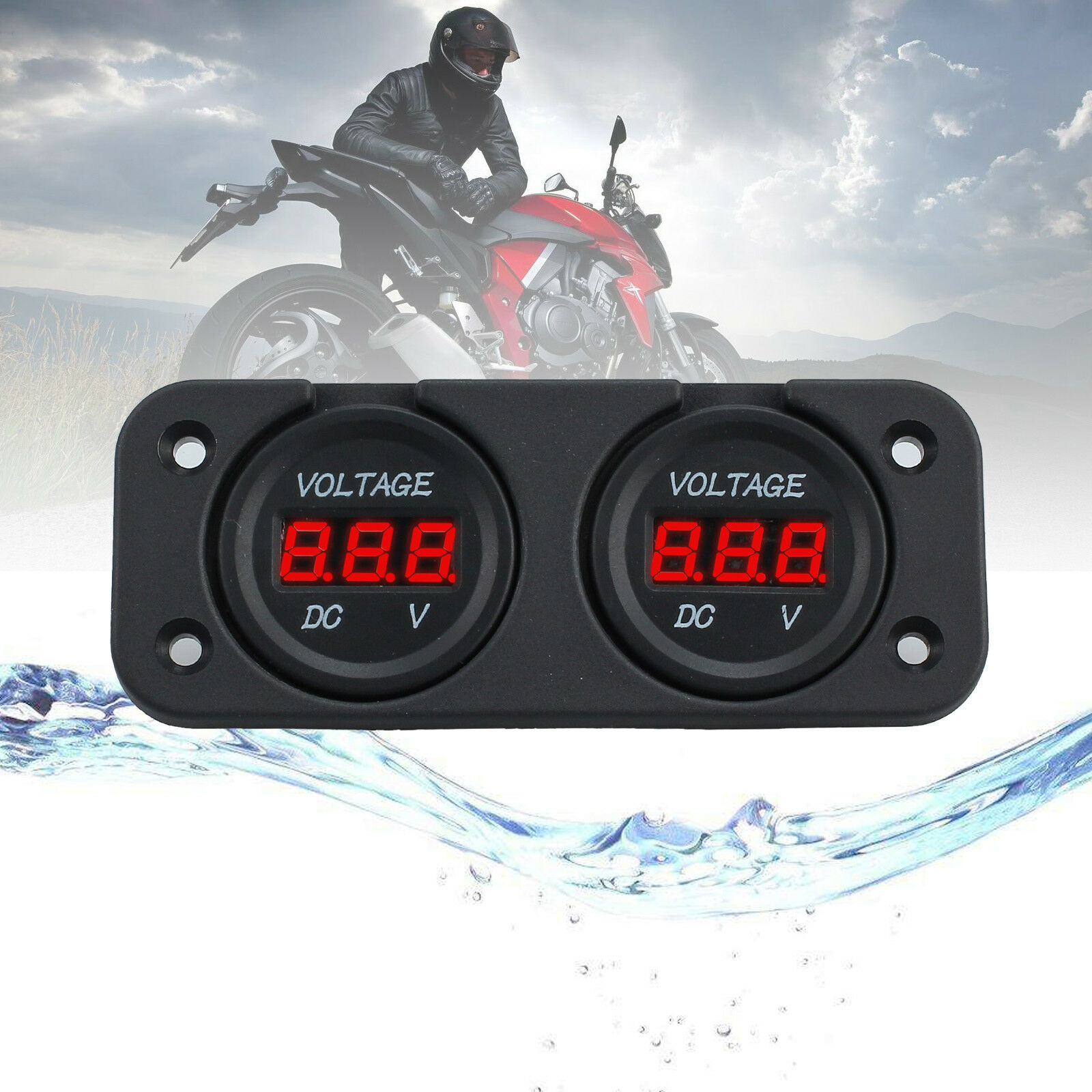 Dual Battery Monitor LED Digital Voltage Meter Boat Marine GaugeAGM DC