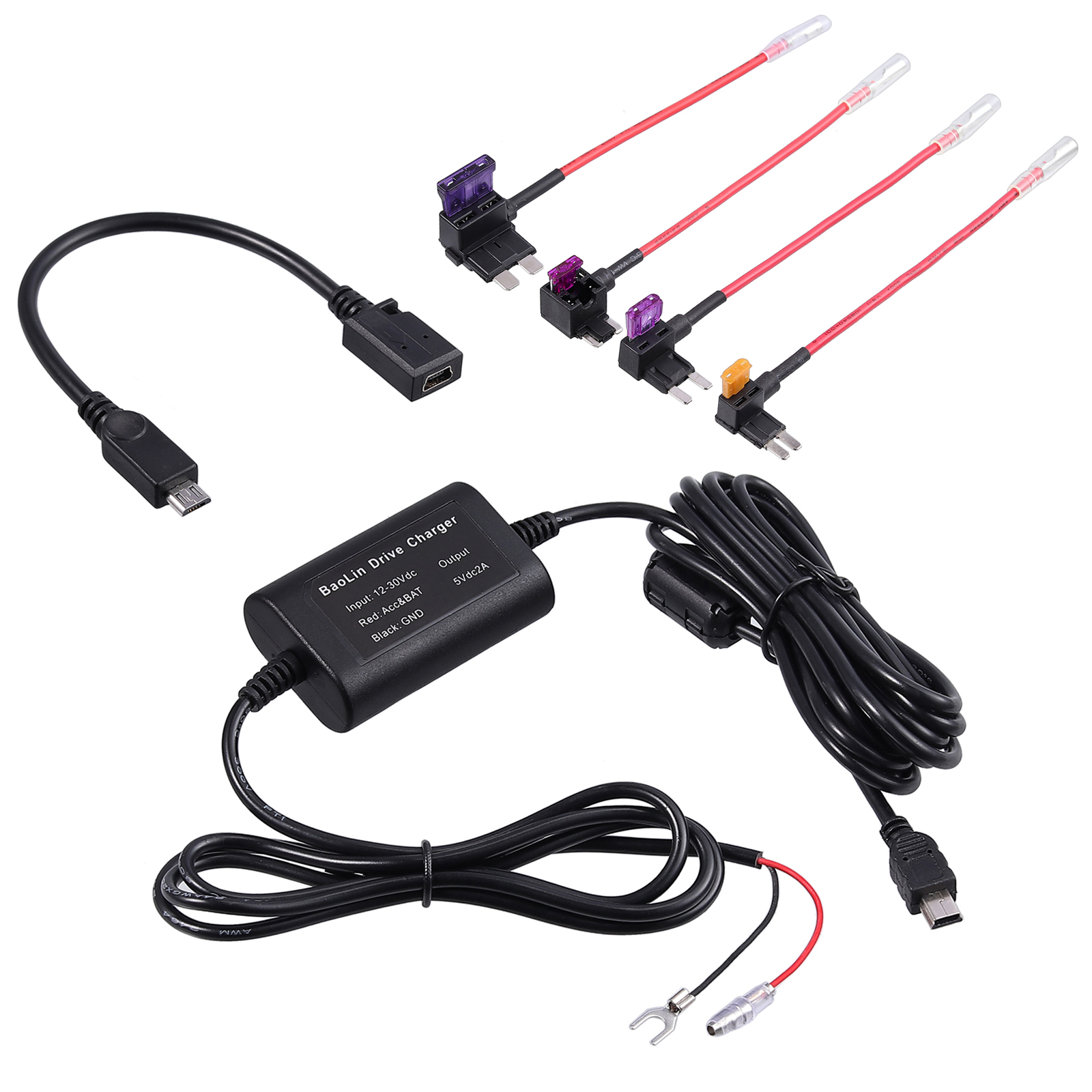 Hardwire Kit Autokamera Ladekabel Dash Cam Hard Wire Kit ... micro usb 12 volt wire harness 