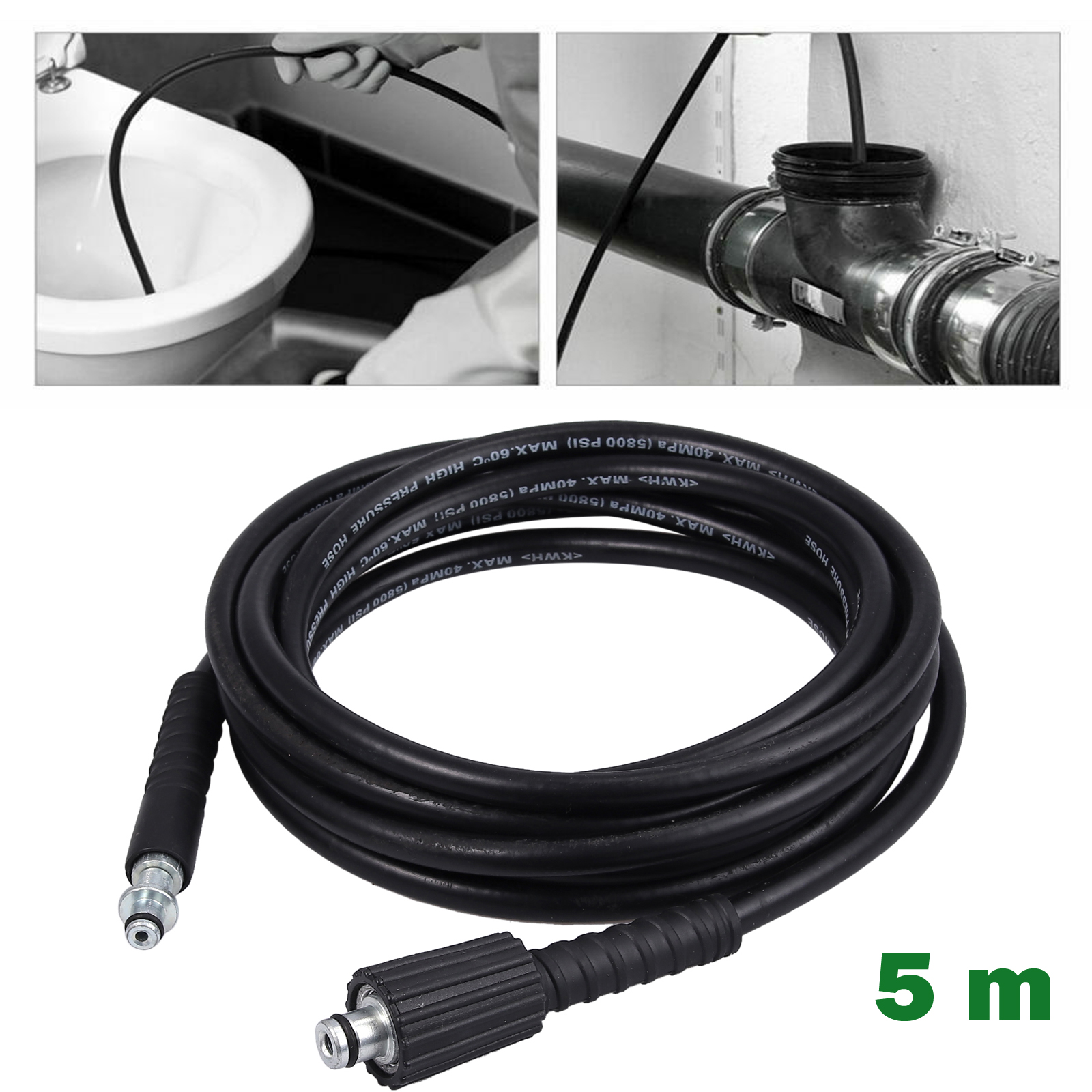 5M 2300PSI High Pressure Washer Drain Cleaning Hose Pipe For Karcher K2