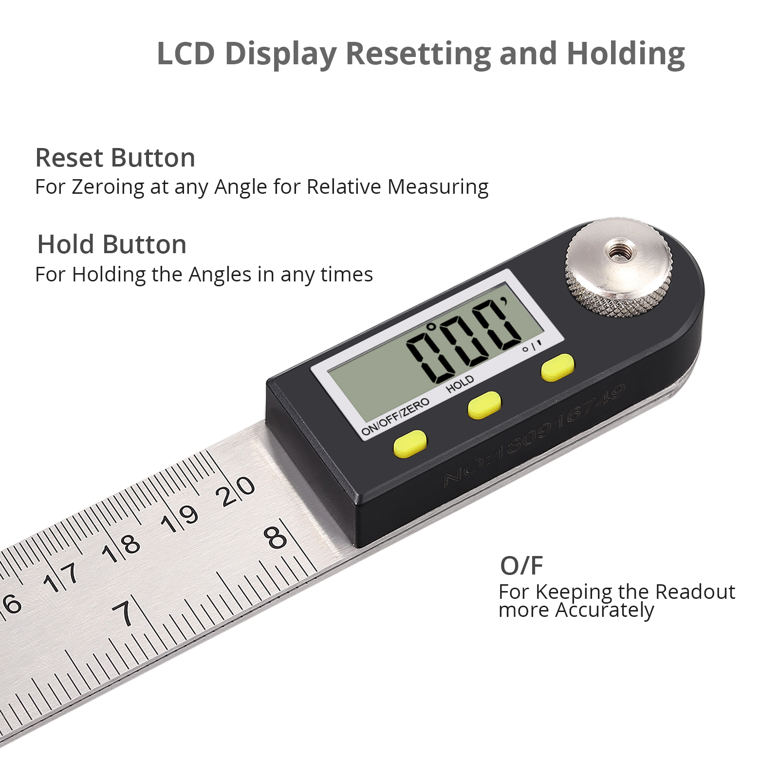 portable digital protractor angle finder 0 200mm 8 stainless steel