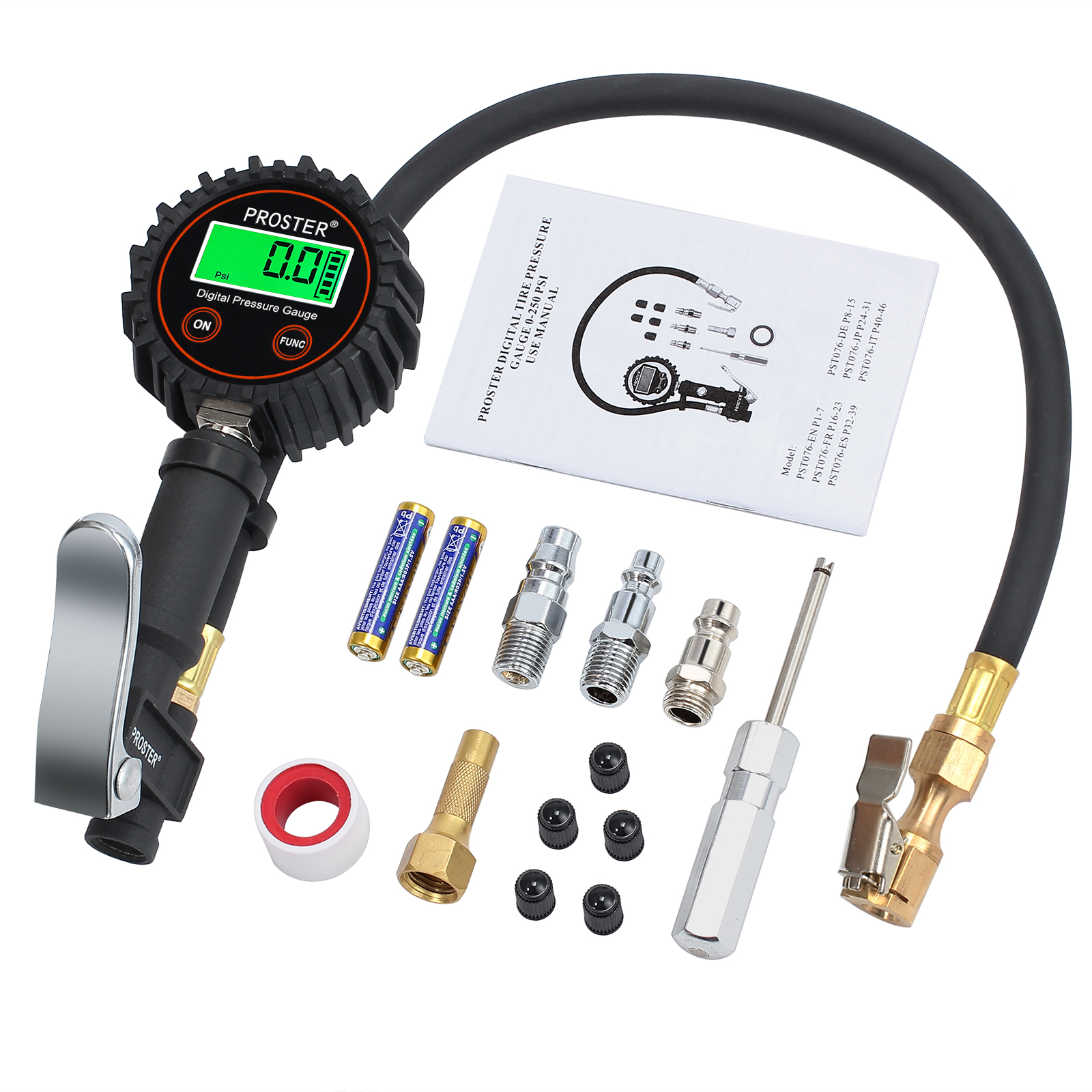 Auto Air Gage Tire Inflator For Air Compressor Digital Pressure Gauge 