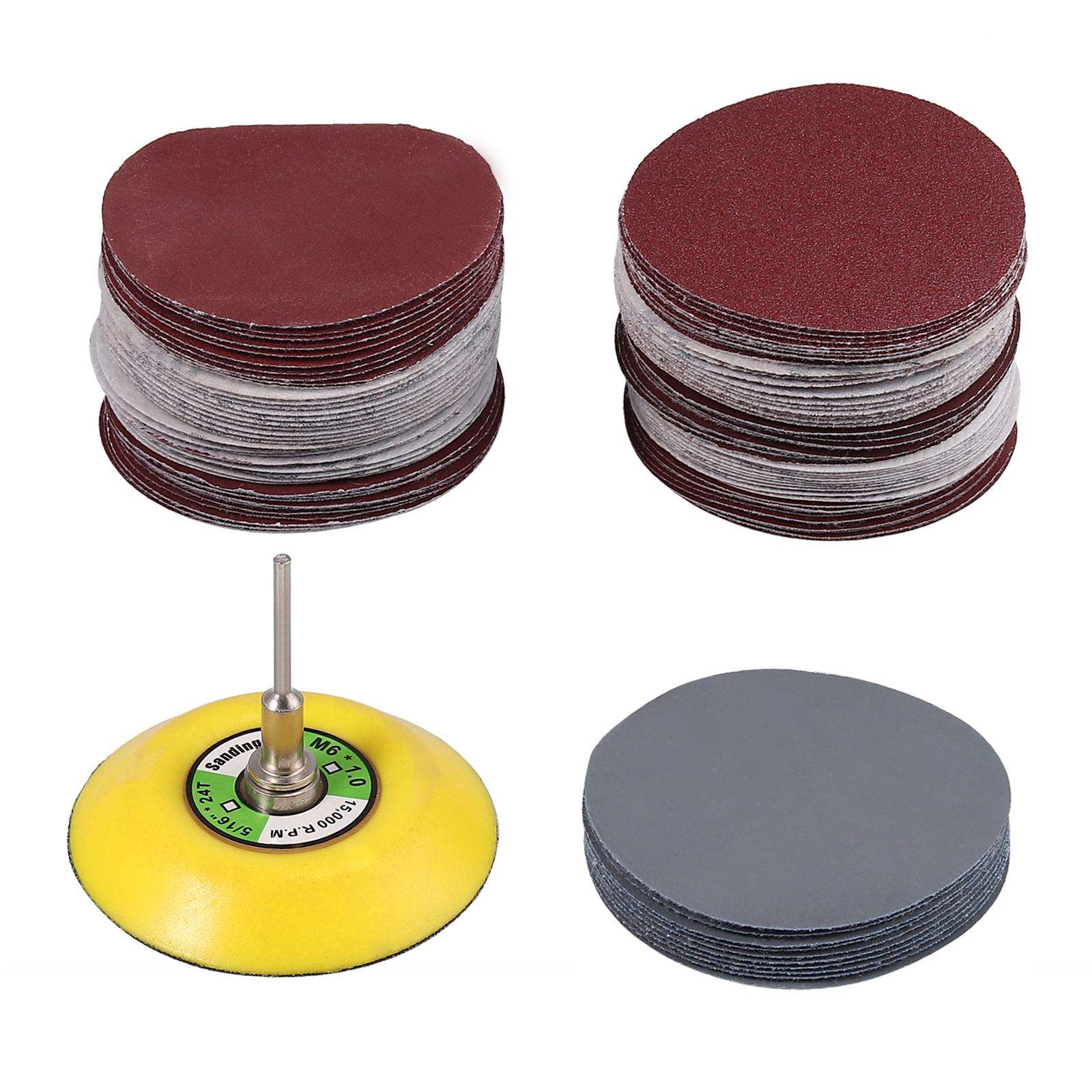 100PCS 3'' 75mm Loop Sander Sanding Pad 803000 Grit Sandpaper M6 Drill