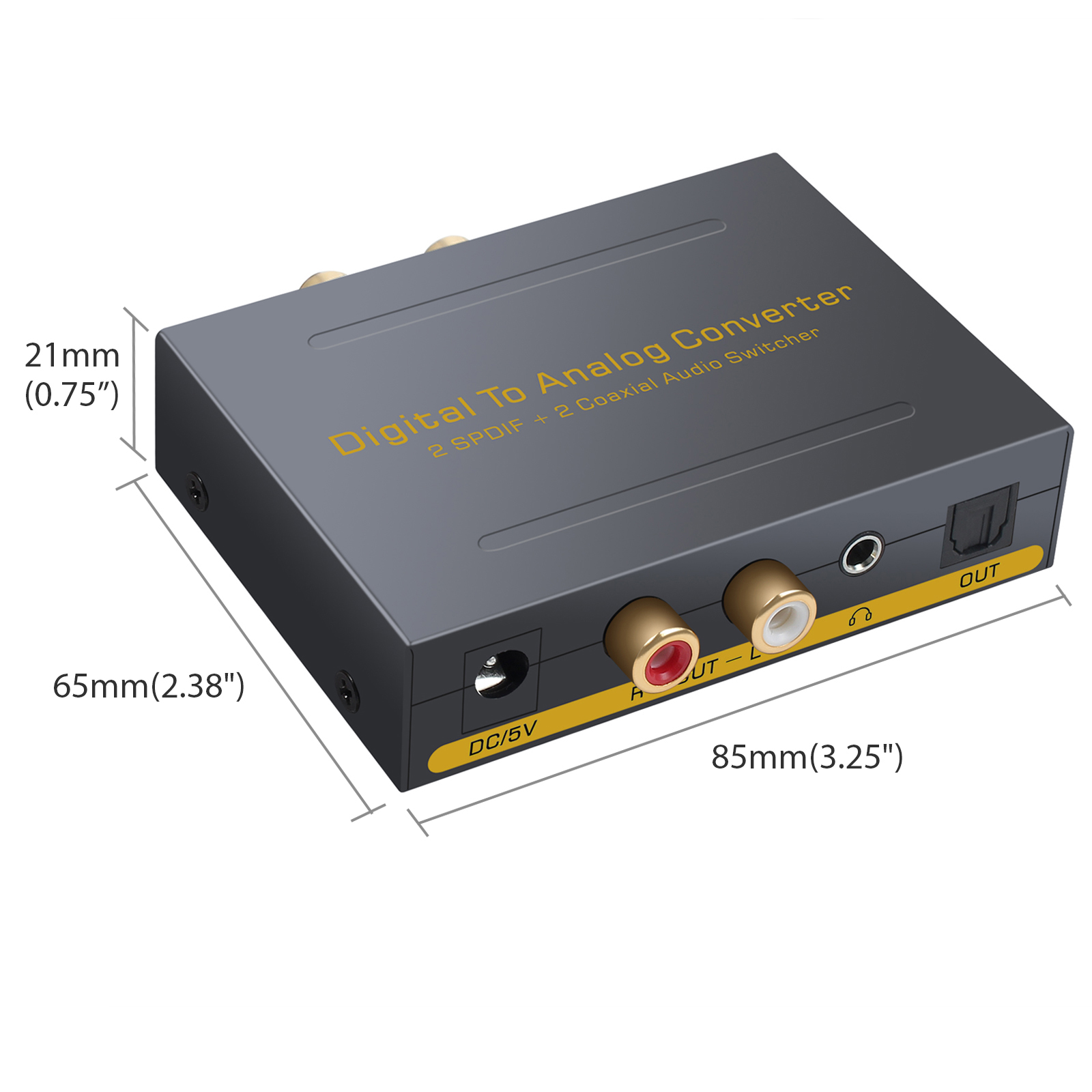 Convertisseur Audio SPDIF Vers RCA - Coaxial/Toslink En Stéréo Analogique