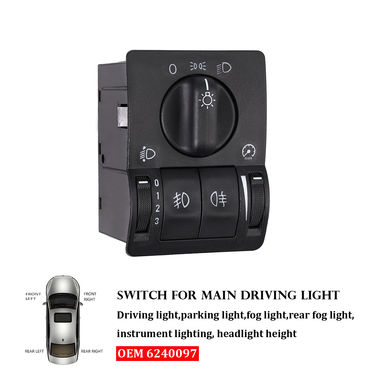 VAUXHALL ASTRA G 90437440 LIGHT SWITCH KNOB MAIN LIGHT SWITCH FOR OPEL