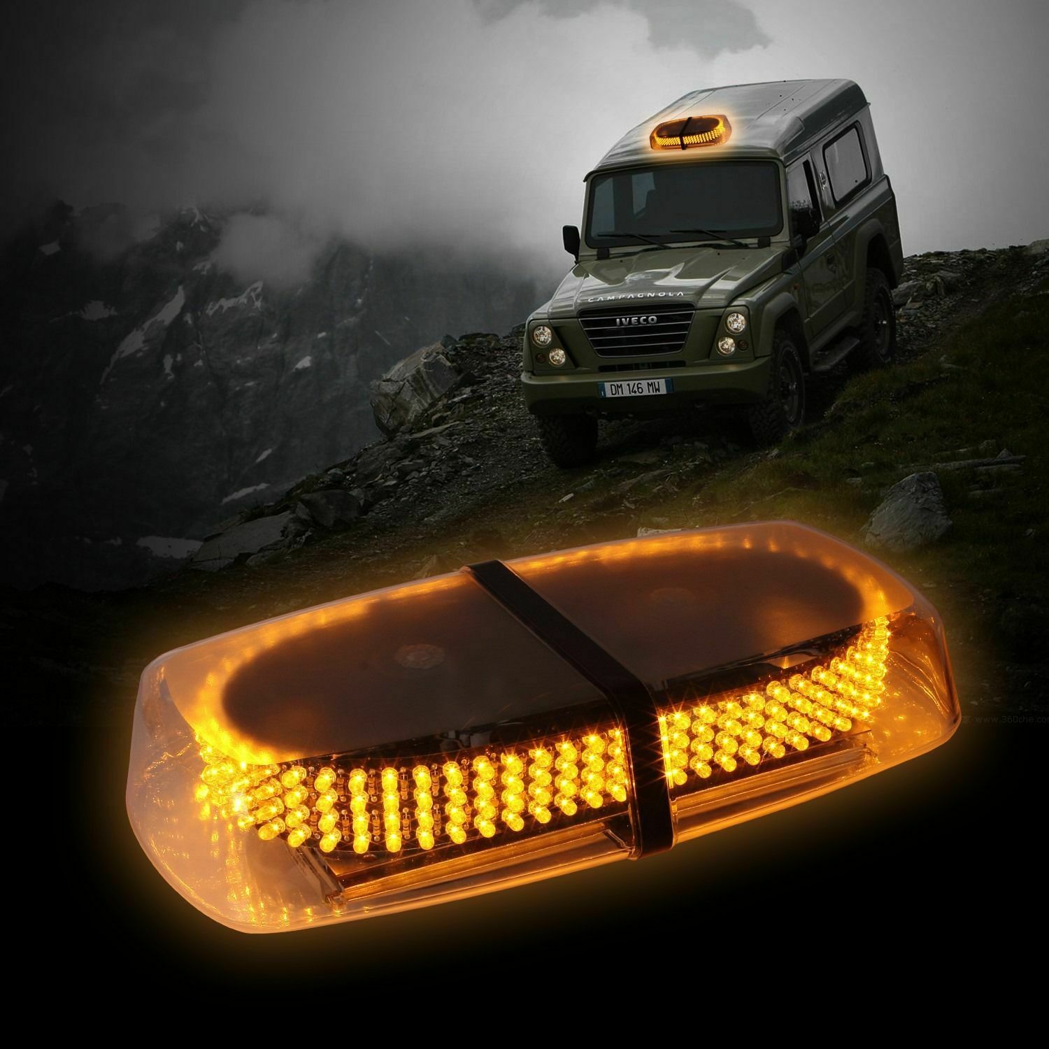 240 LED Amber Car Flashing Warning Strobe Light Recovery