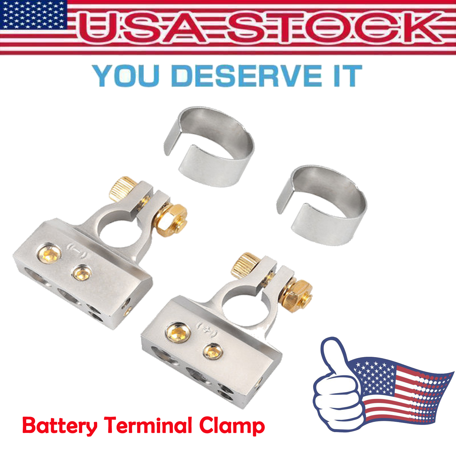 2/4/8/10 Gauge AWG Positive & Negative Battery Terminal Clamp and Spacer Shims 696567164356 eBay