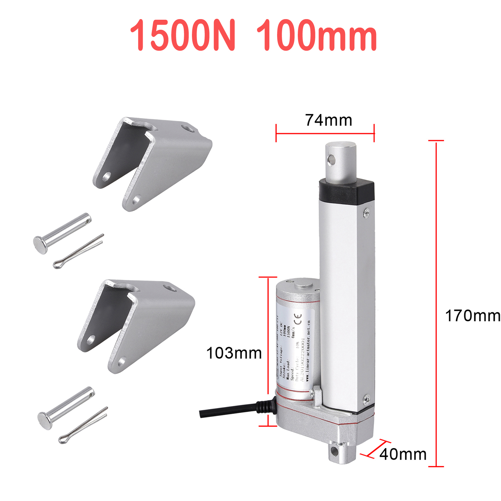 4inch Linear Actuator Motor Dc 12v 1500n For Auto Car Rv Electric