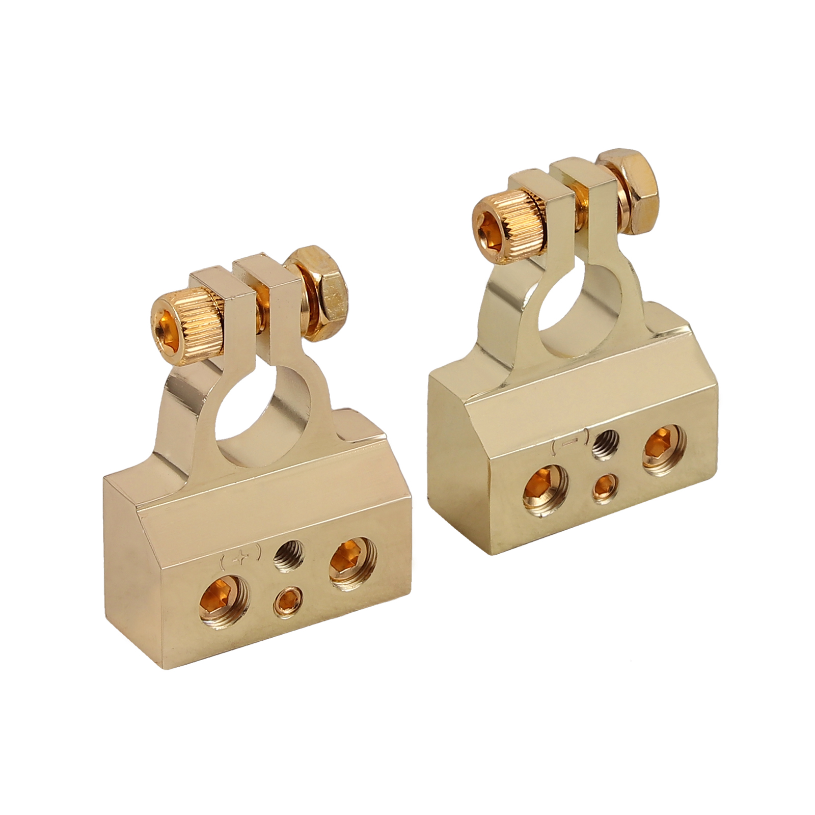 2 Car Battery Terminal Clamp Post 0/4/8/10 GA AWG Gauge Positive