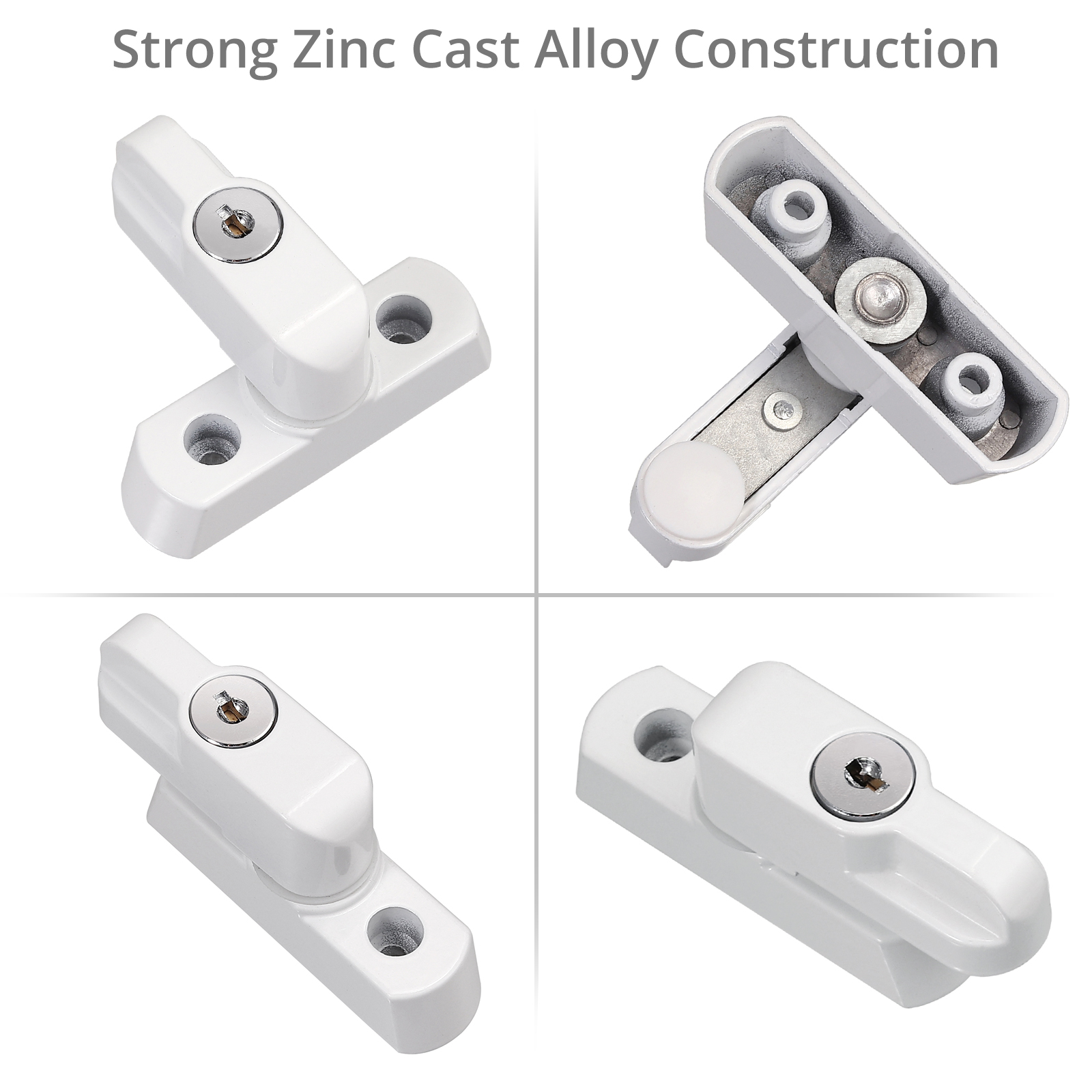 4pcs Sash Blocker Jammer White uPVC Door Window Restrictor Lock With